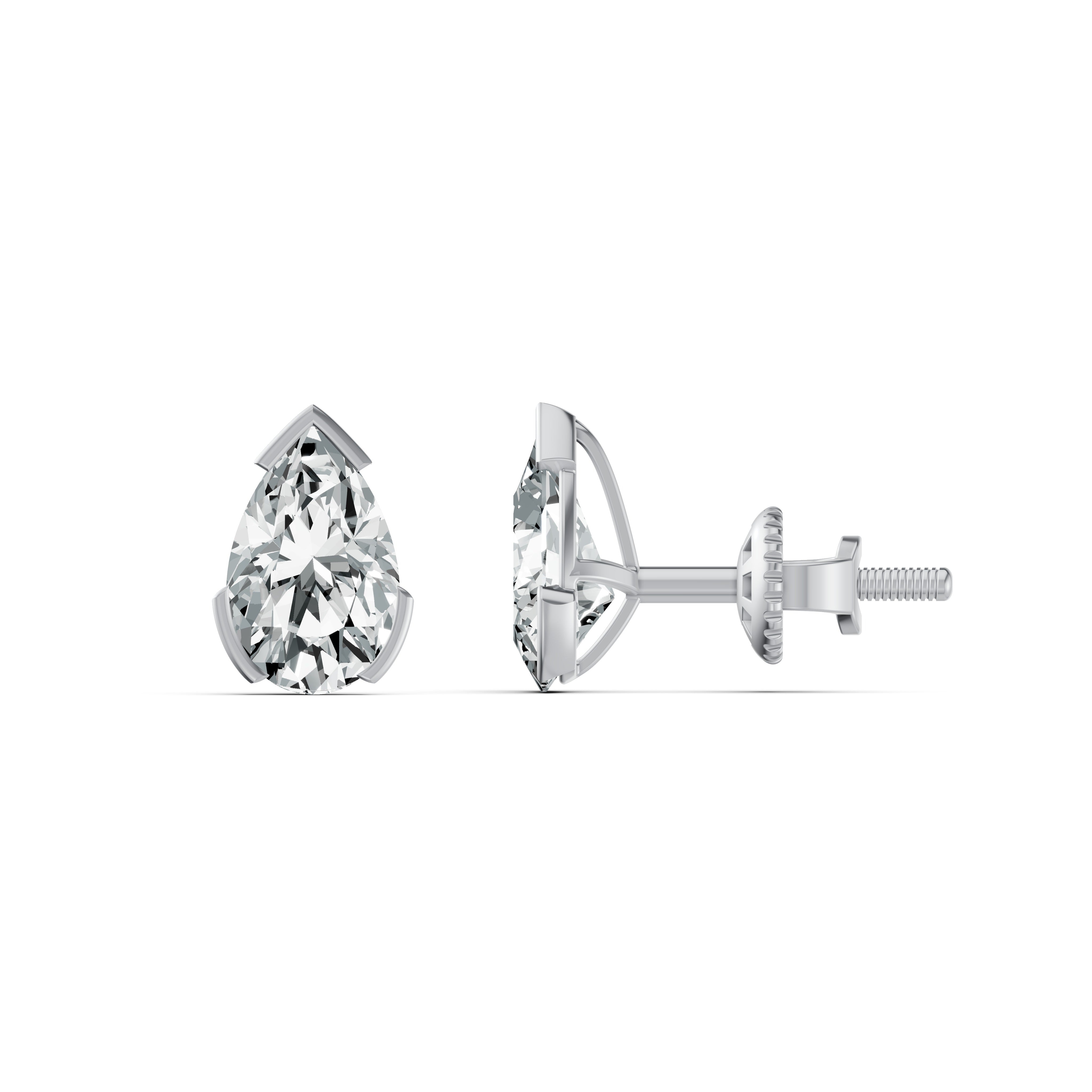 Romanticised Pear Solitaire Stud Earrings