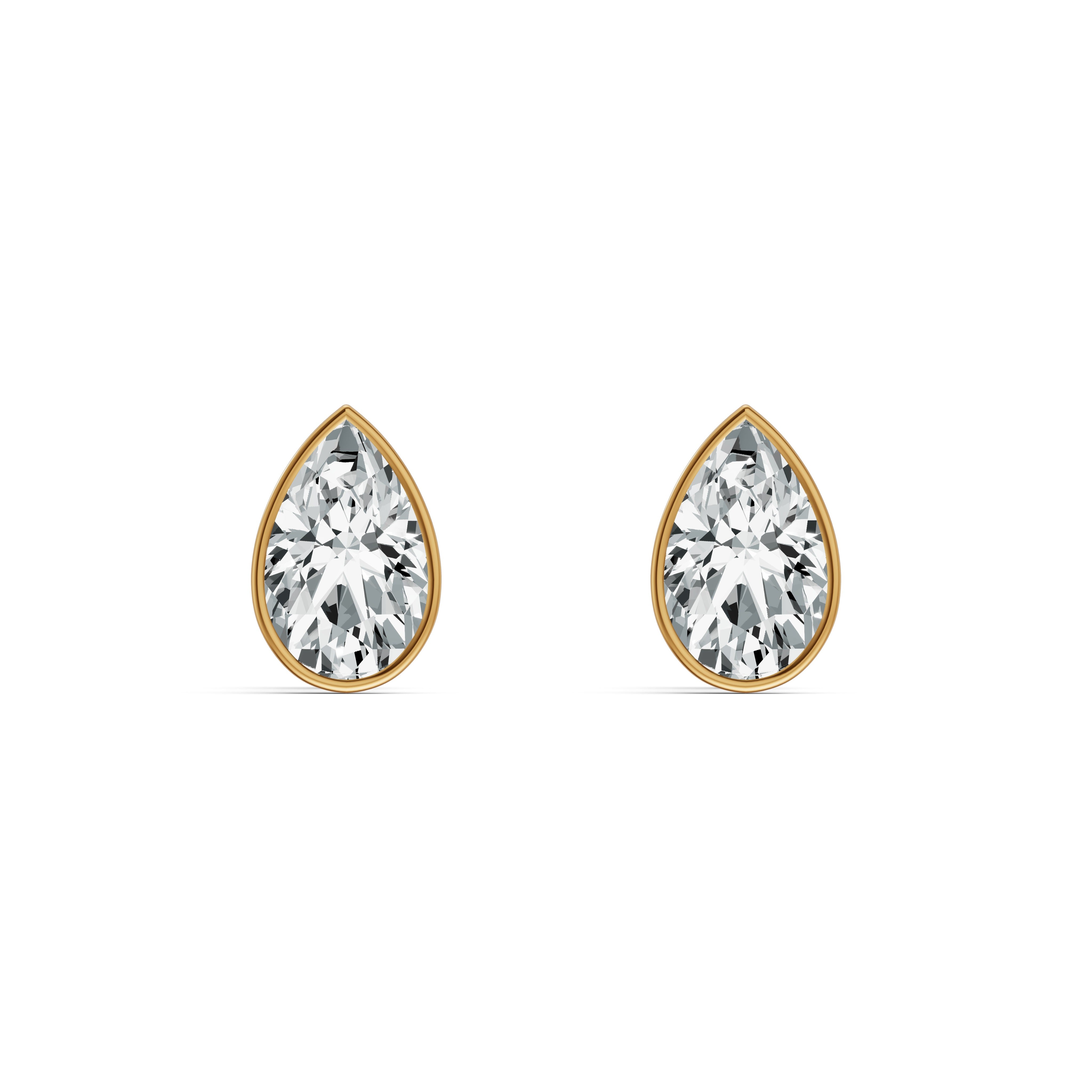 Lustre Pear Solitaire Stud Earrings