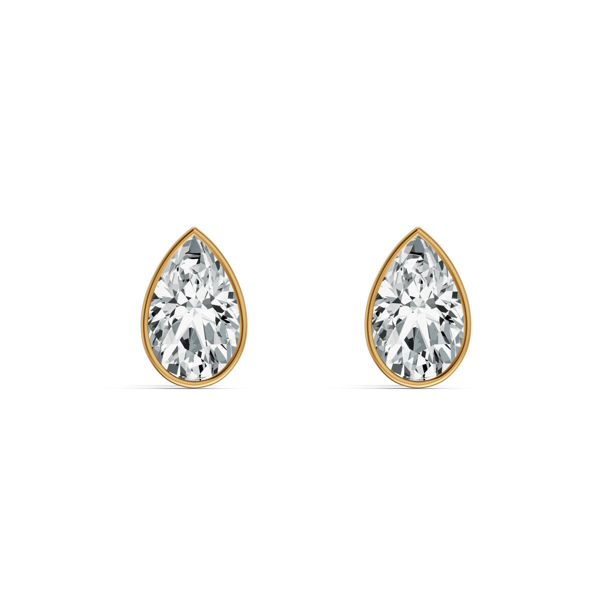 Lustre Pear Solitaire Stud Earrings