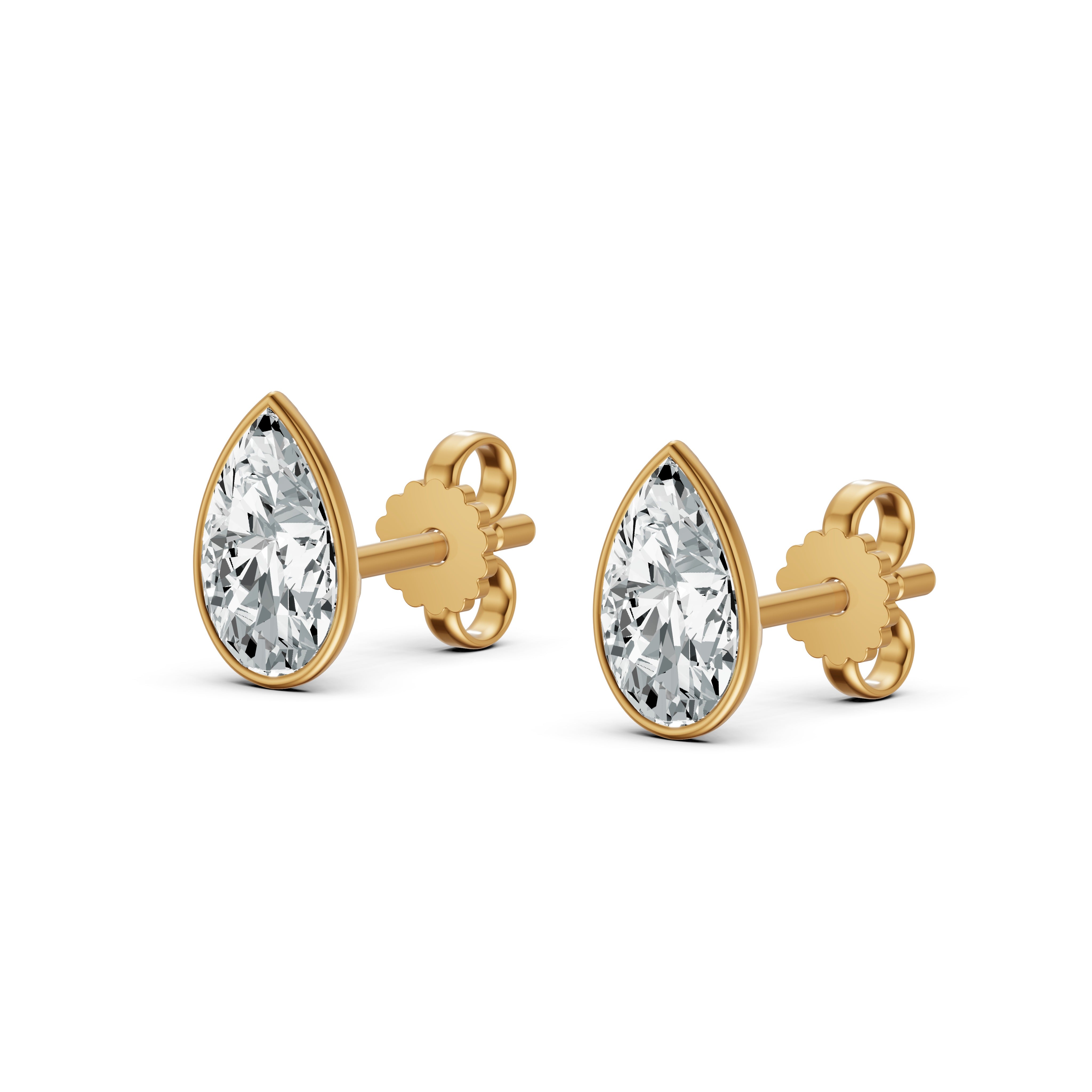 Lustre Pear Solitaire Stud Earrings