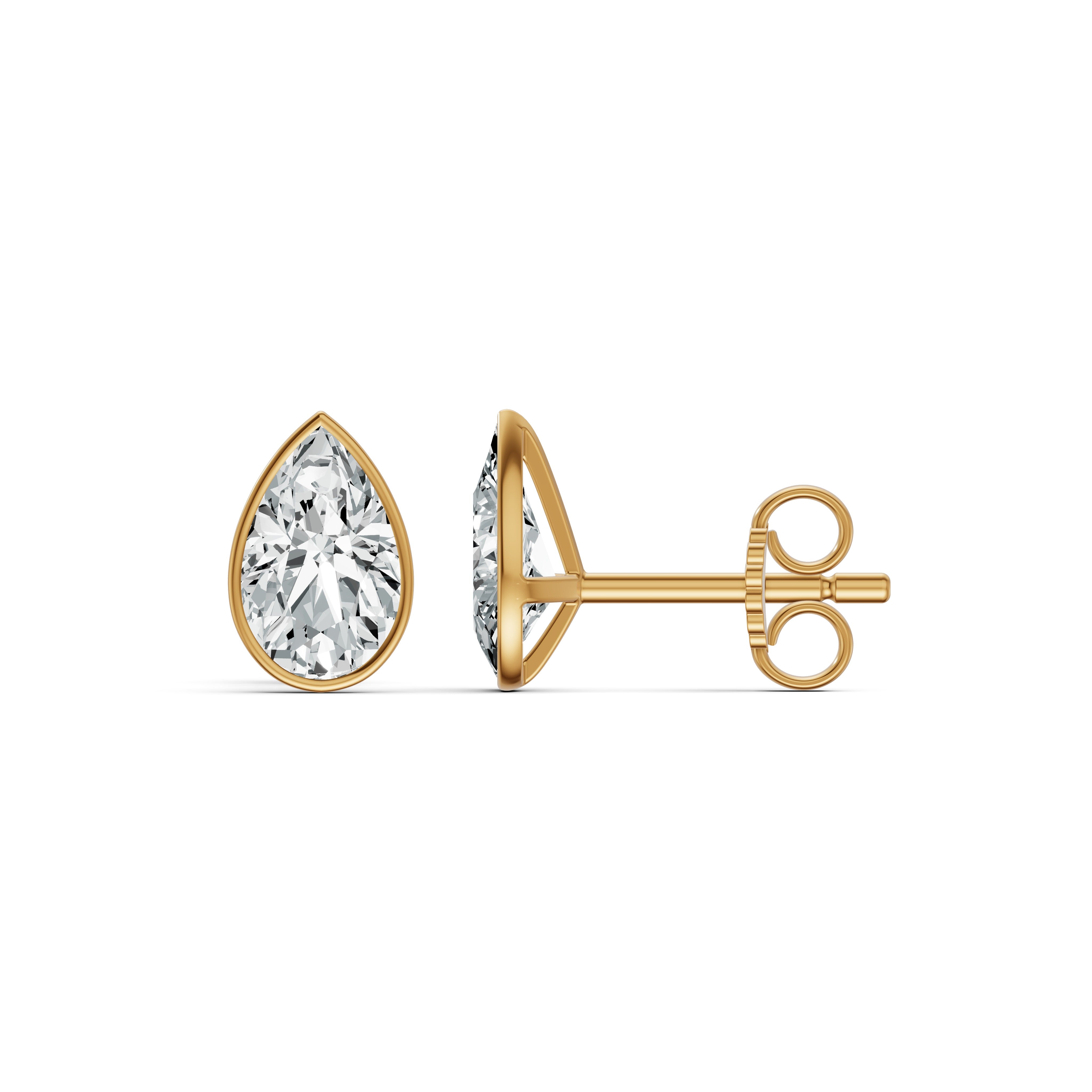 Lustre Pear Solitaire Stud Earrings