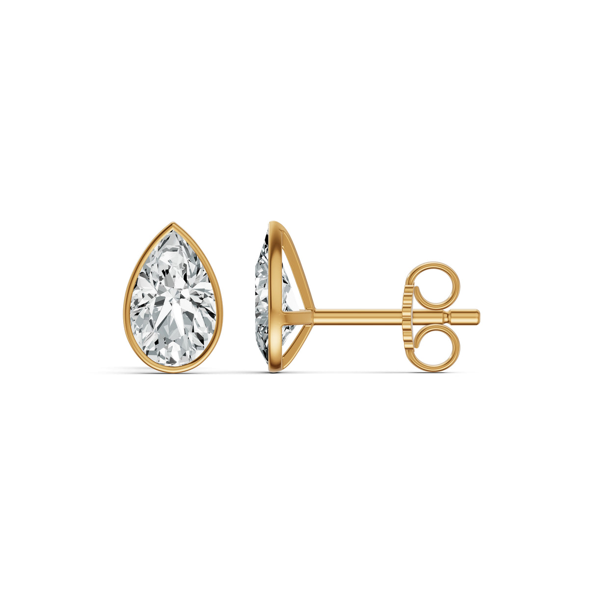 Lustre Pear Solitaire Stud Earrings