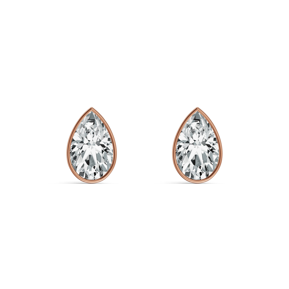 Lustre Pear Solitaire Stud Earrings