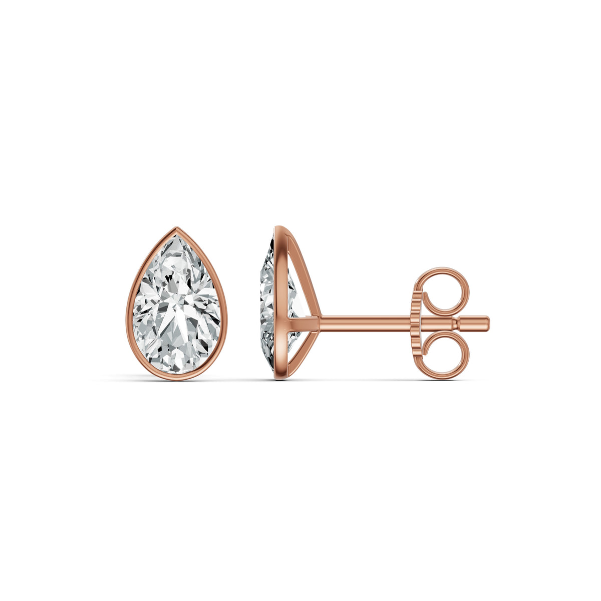 Lustre Pear Solitaire Stud Earrings
