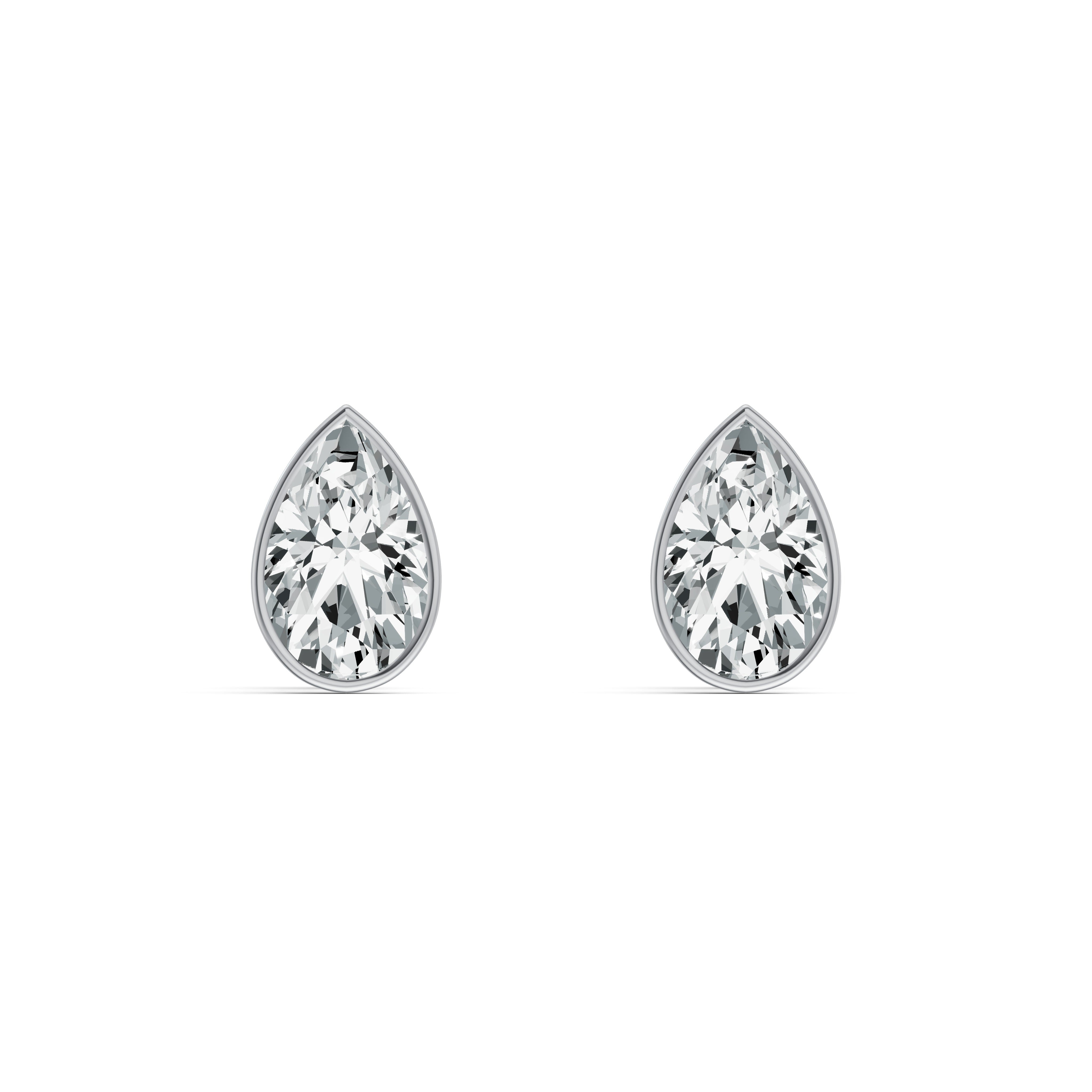 Lustre Pear Solitaire Stud Earrings