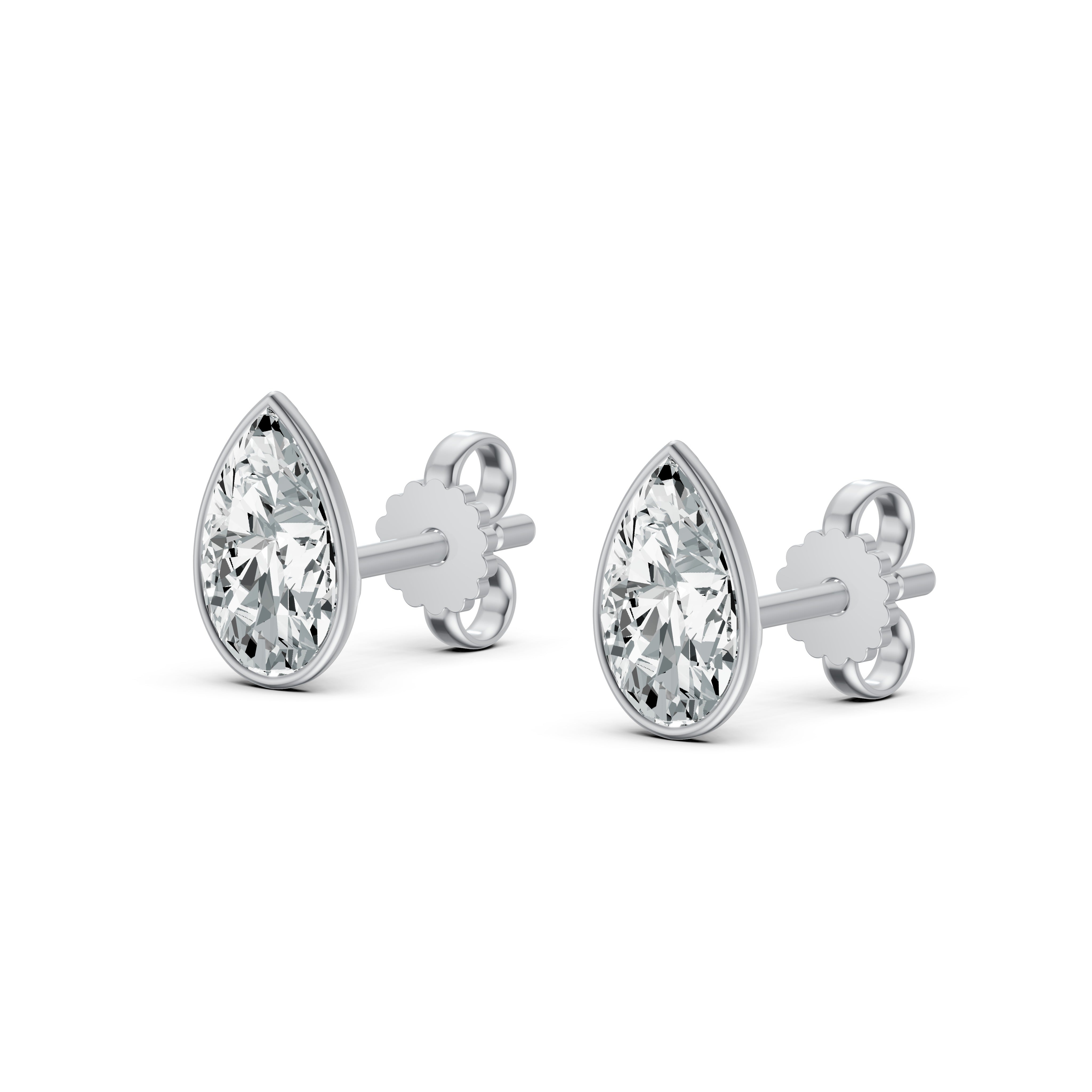 Lustre Pear Solitaire Stud Earrings