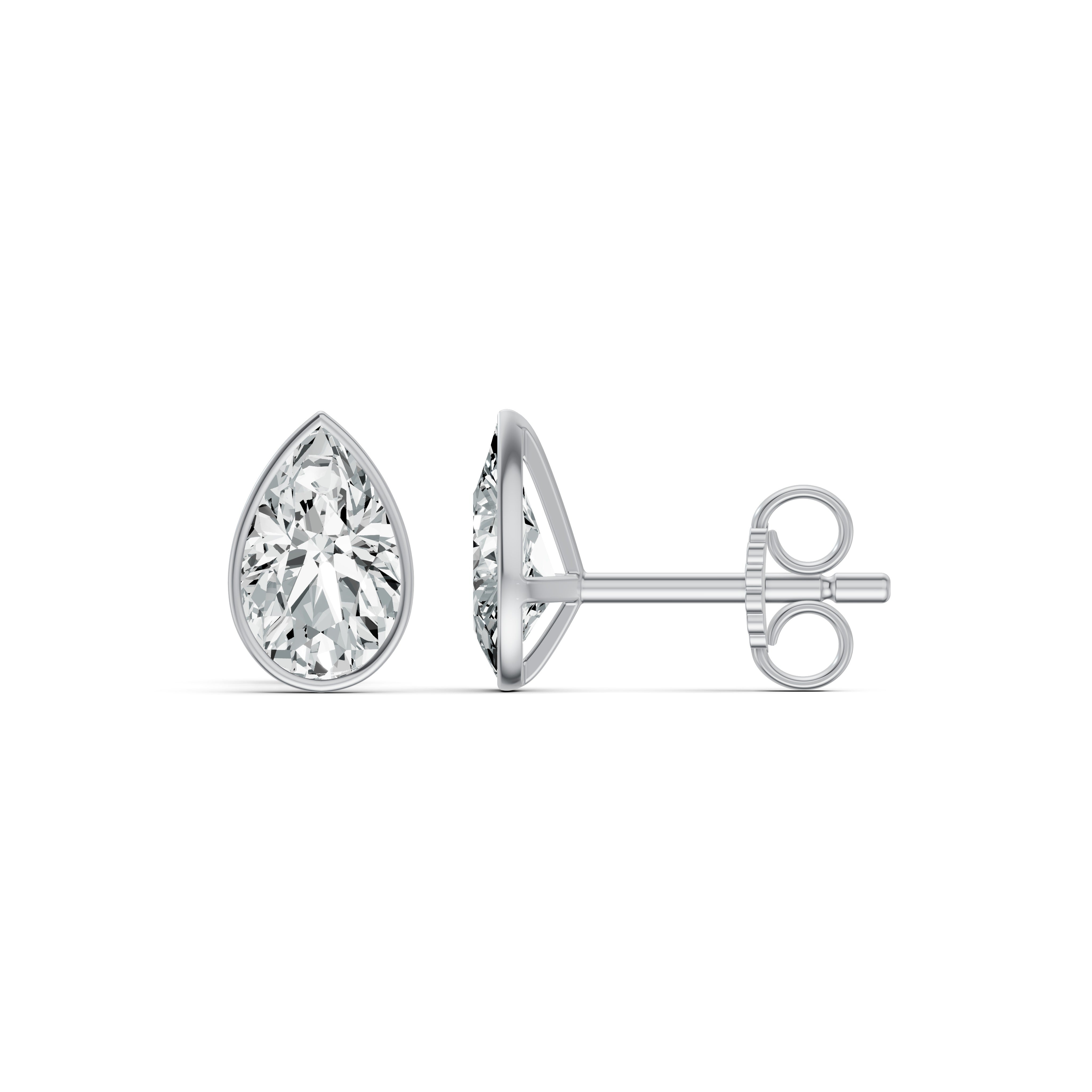 Lustre Pear Solitaire Stud Earrings