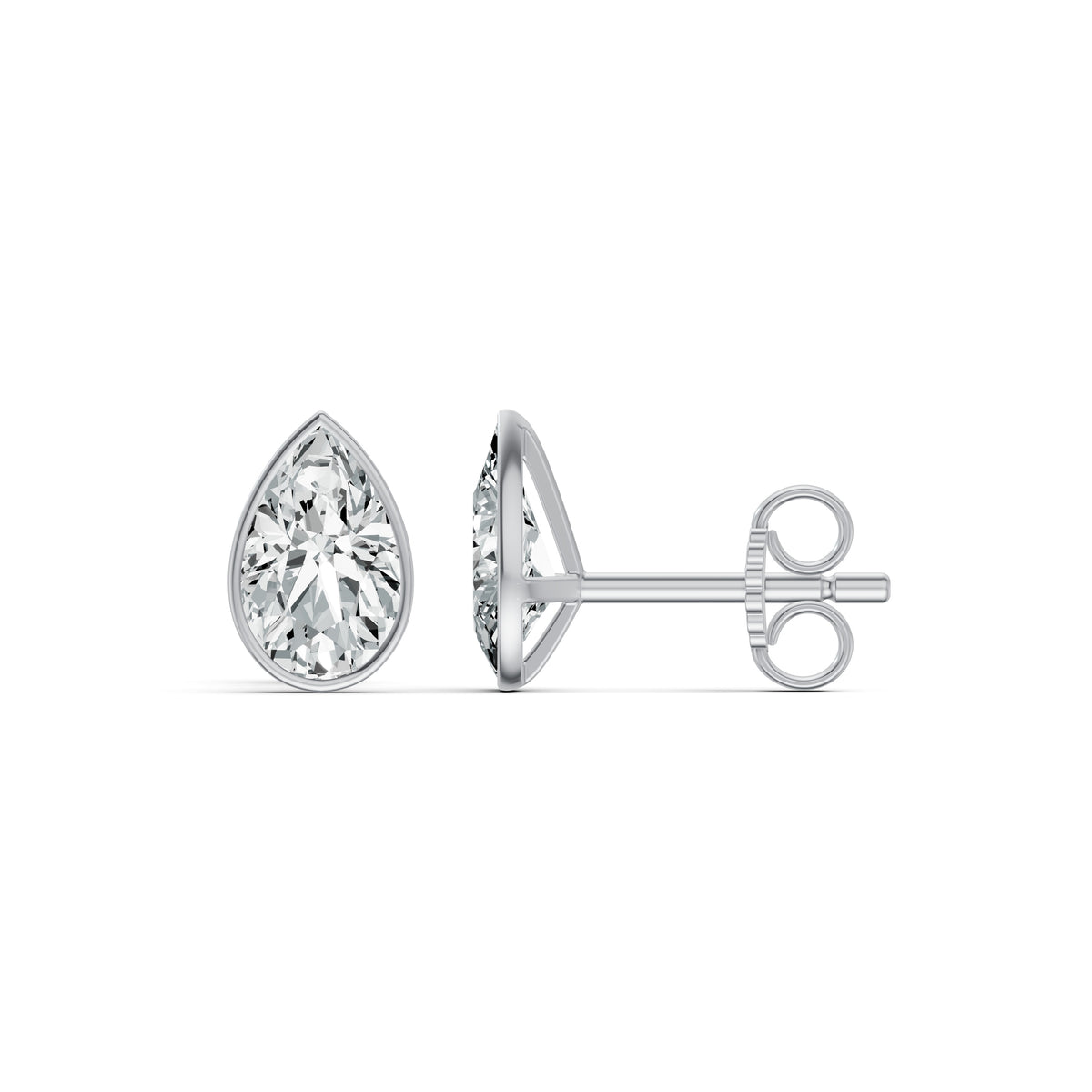 Lustre Pear Solitaire Stud Earrings