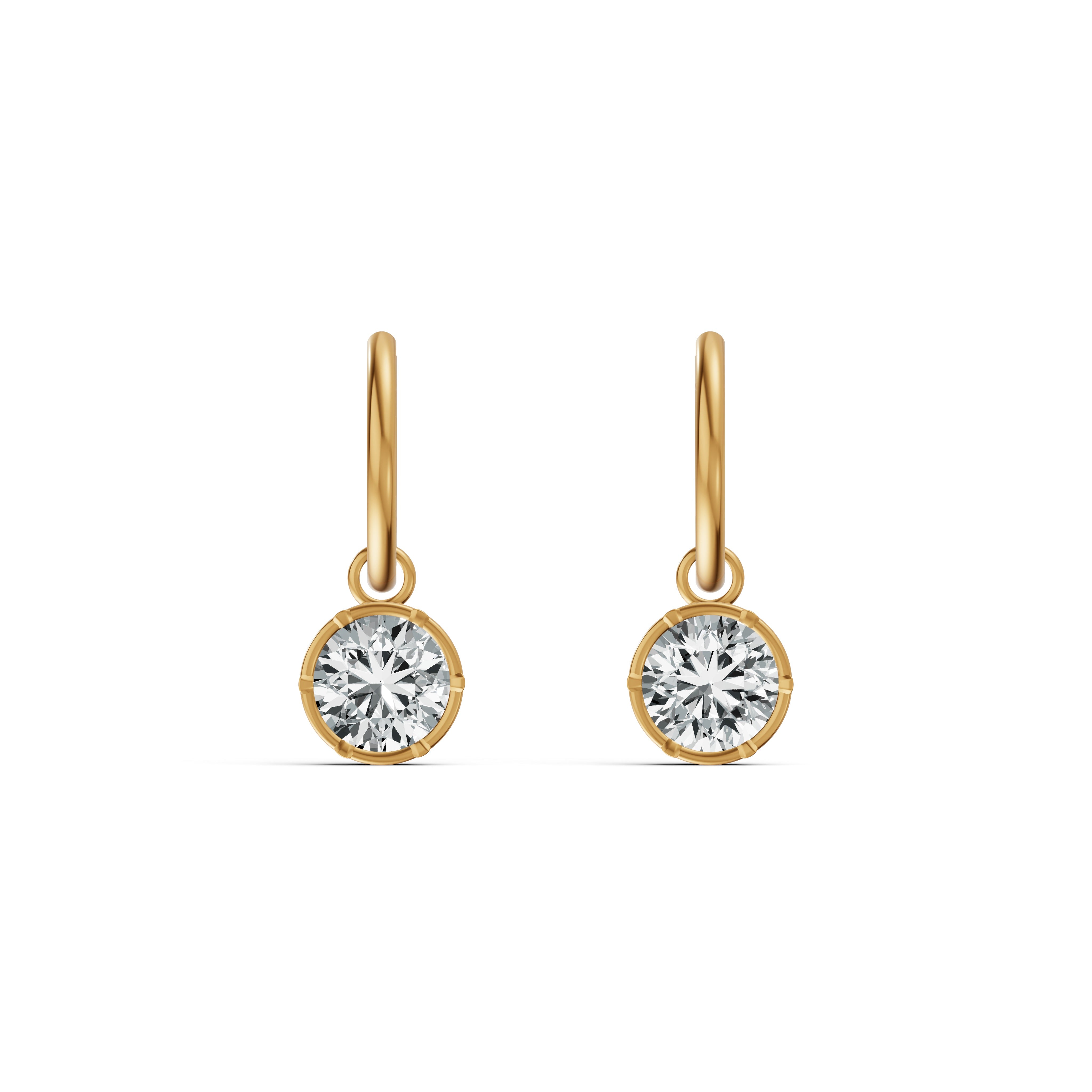Timeless Solitaire Diamond Hoop Earrings