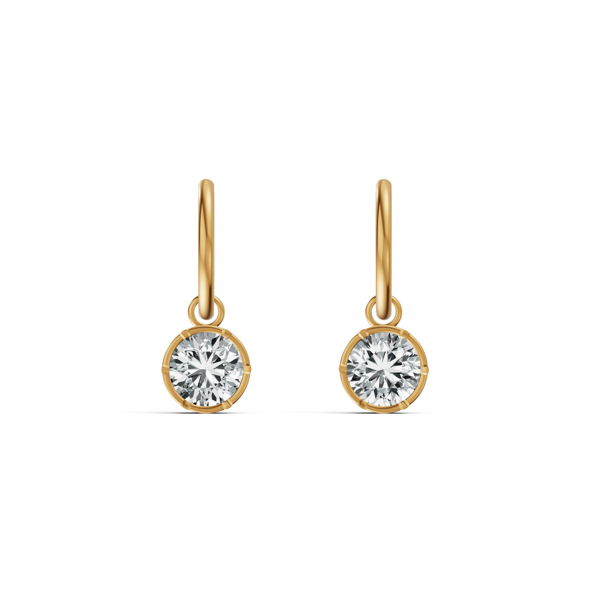 Timeless Solitaire Diamond Hoop Earrings