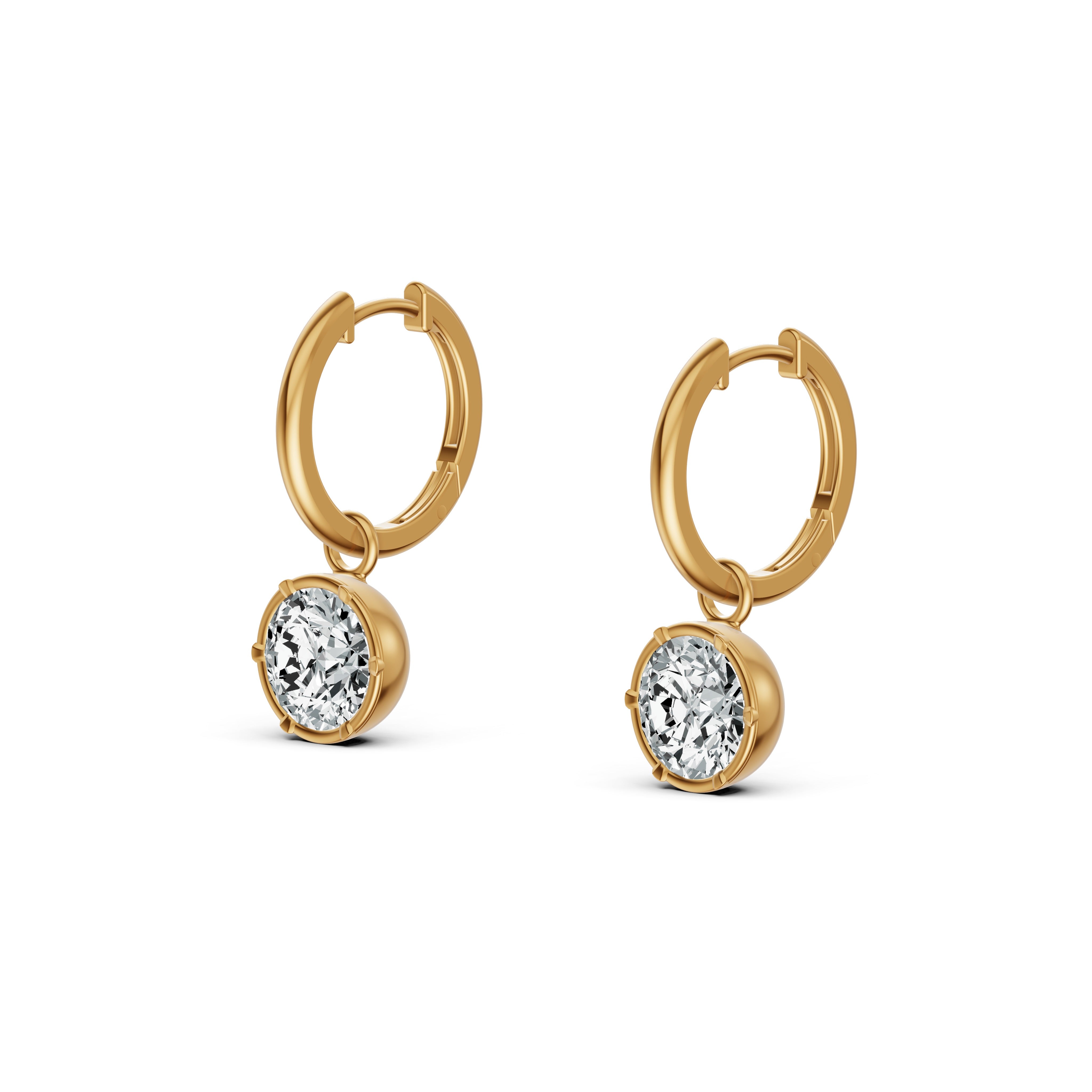 Timeless Solitaire Diamond Hoop Earrings