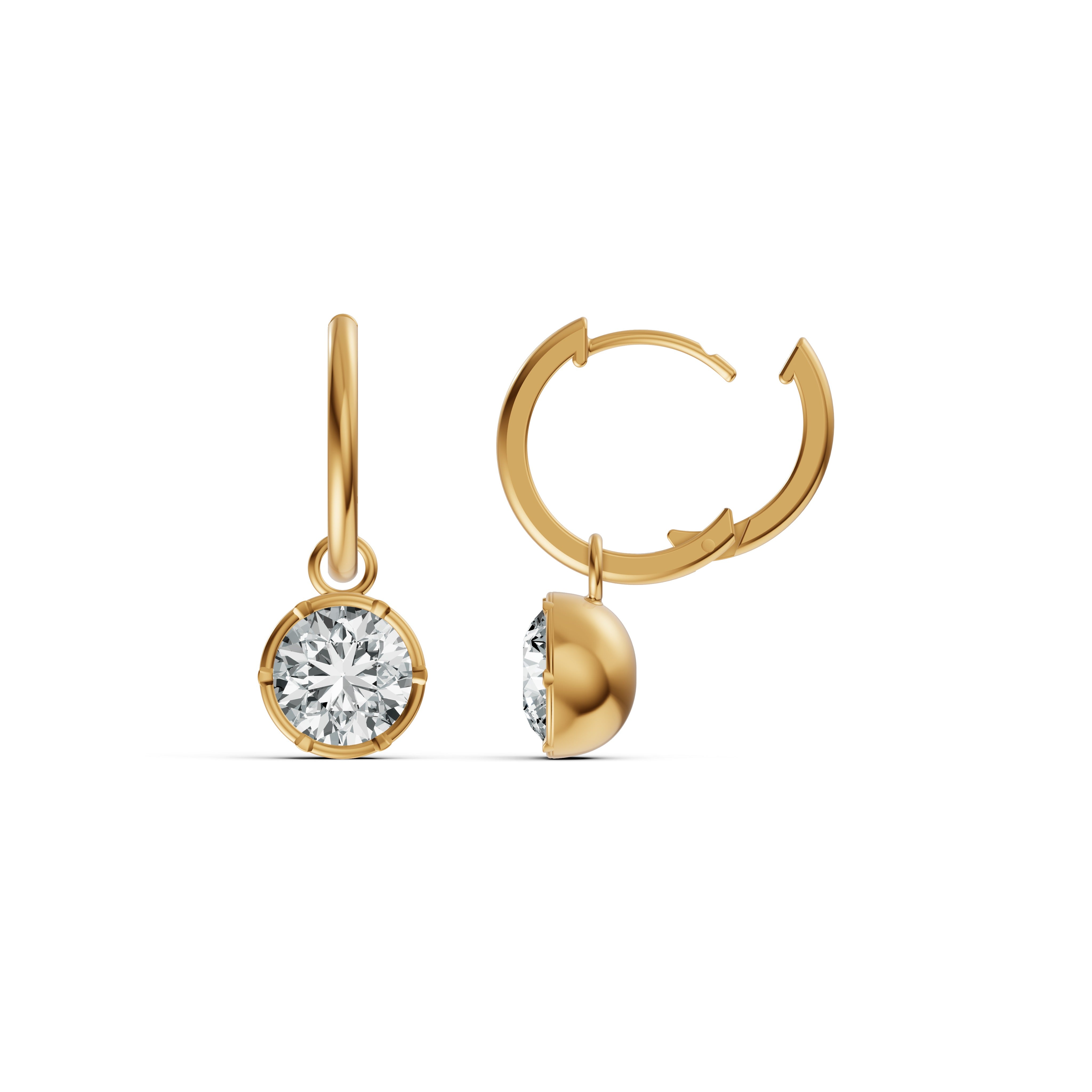 Timeless Solitaire Diamond Hoop Earrings