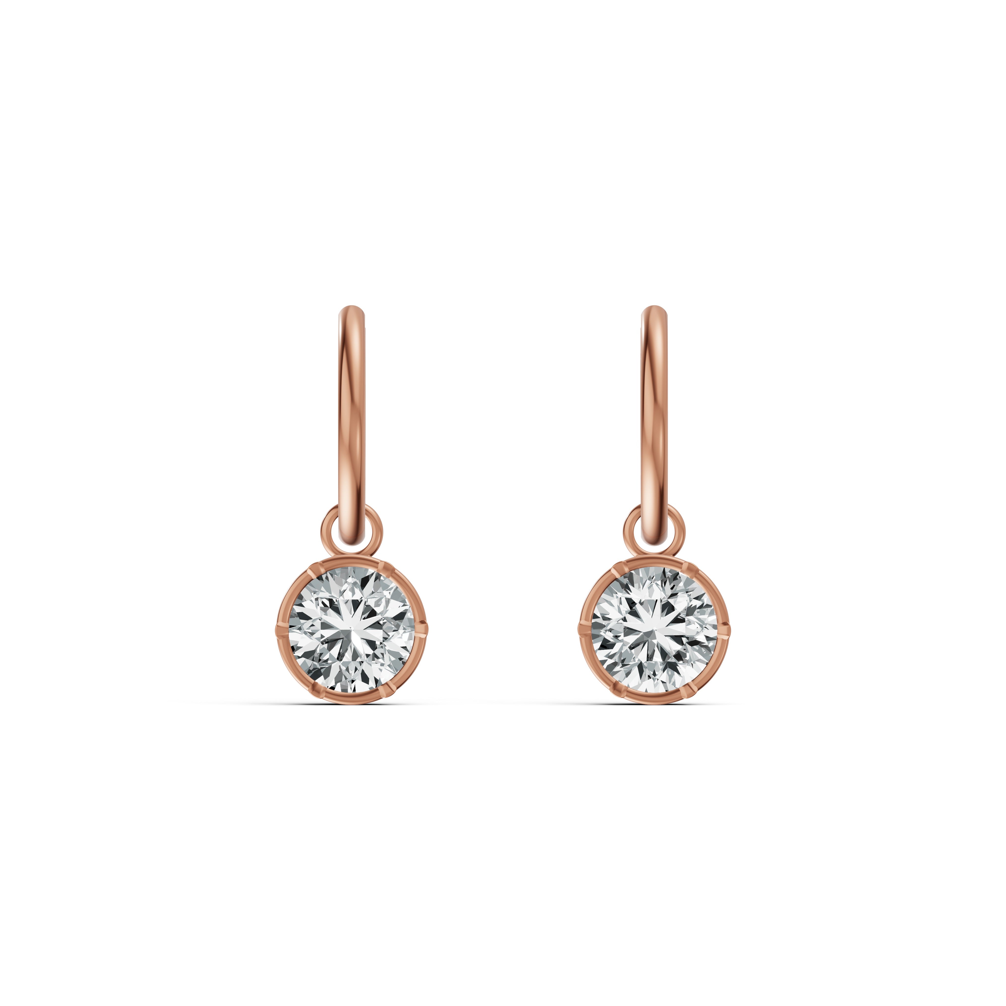 Timeless Solitaire Diamond Hoop Earrings