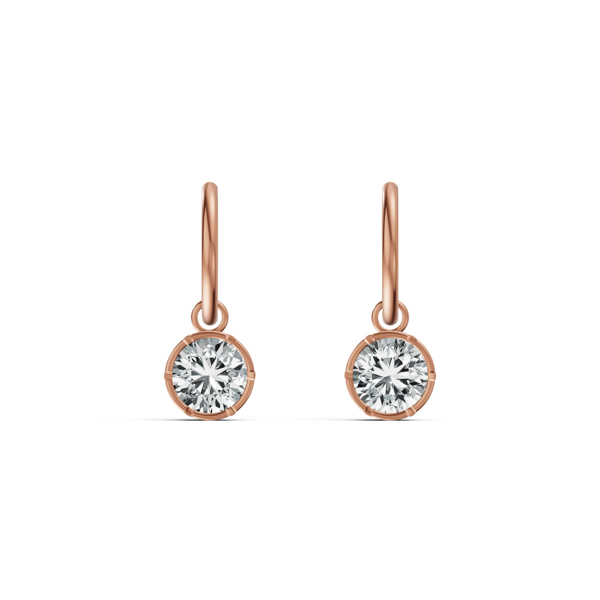 Timeless Solitaire Diamond Hoop Earrings