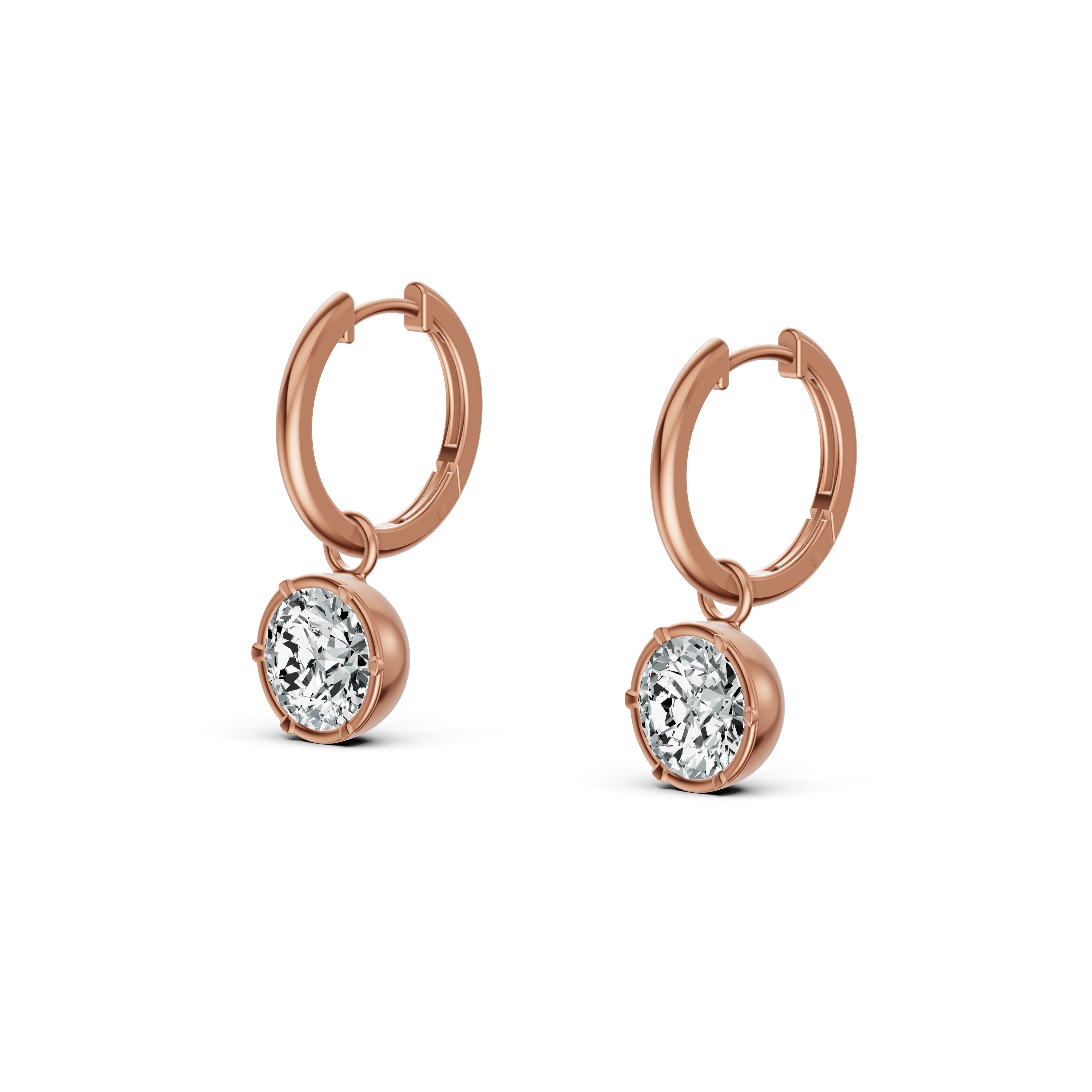 Timeless Solitaire Diamond Hoop Earrings