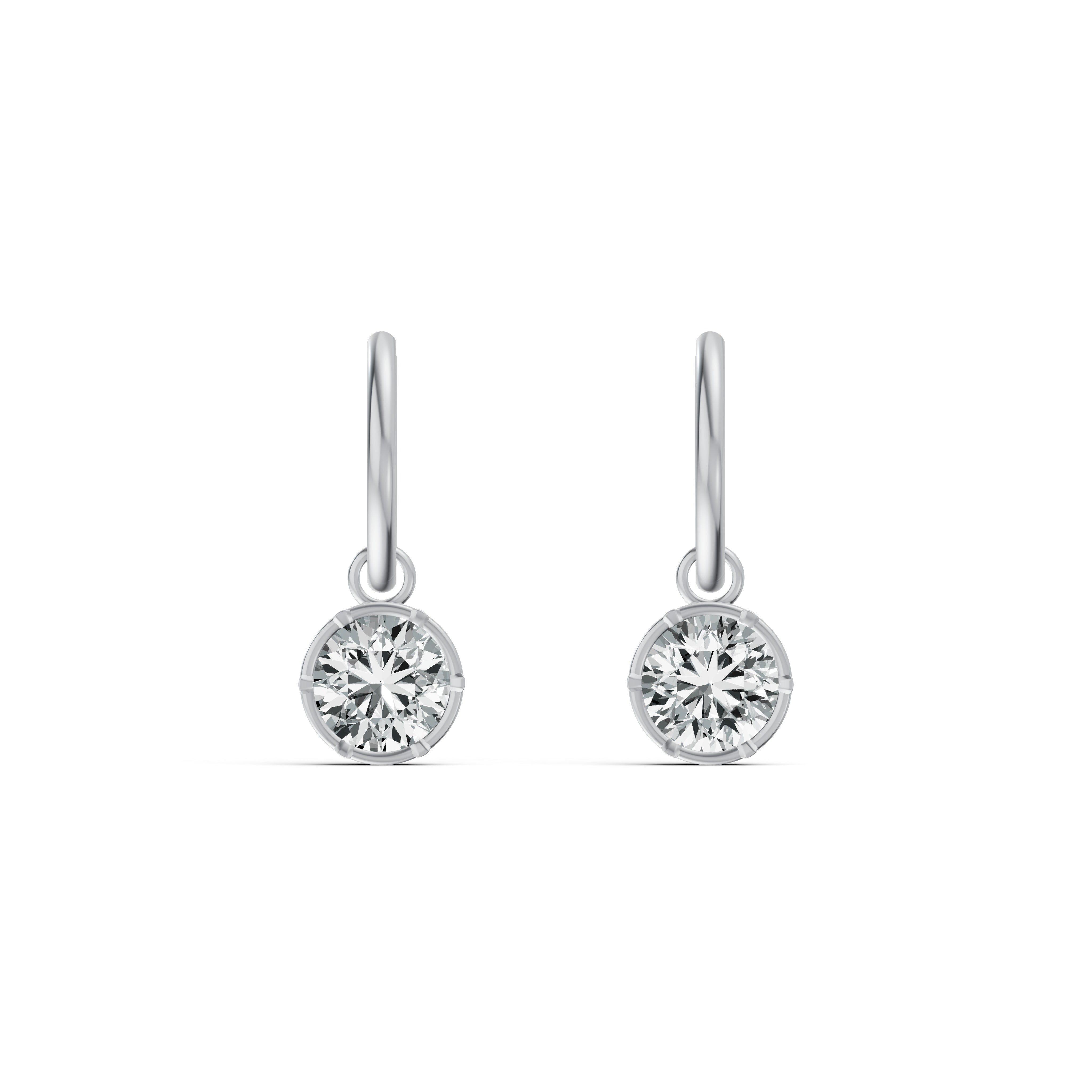 Timeless Solitaire Diamond Hoop Earrings