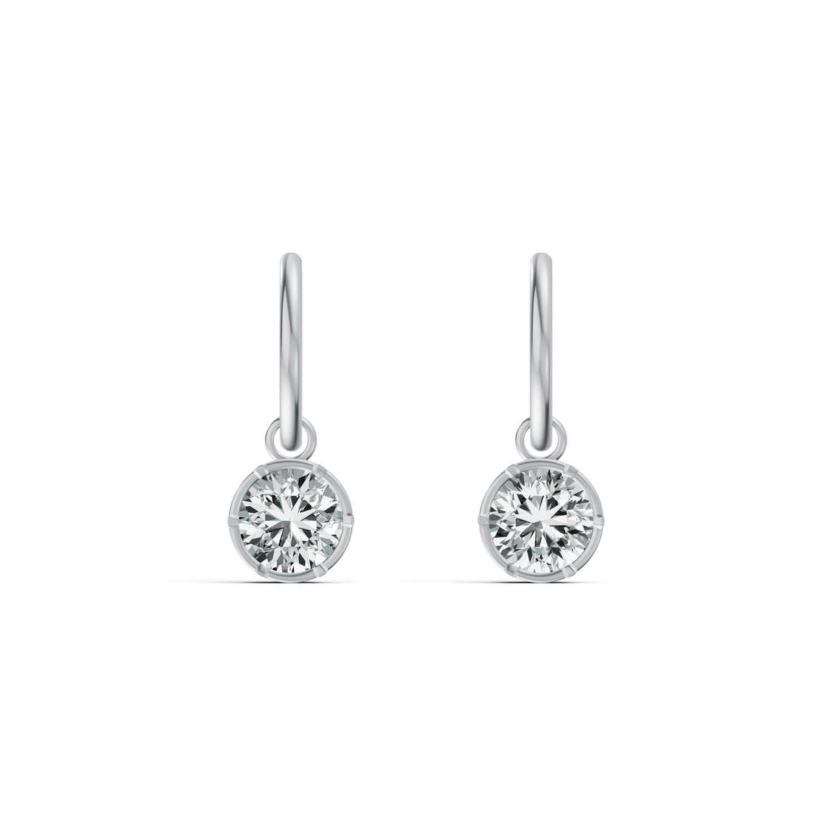Timeless Solitaire Diamond Hoop Earrings