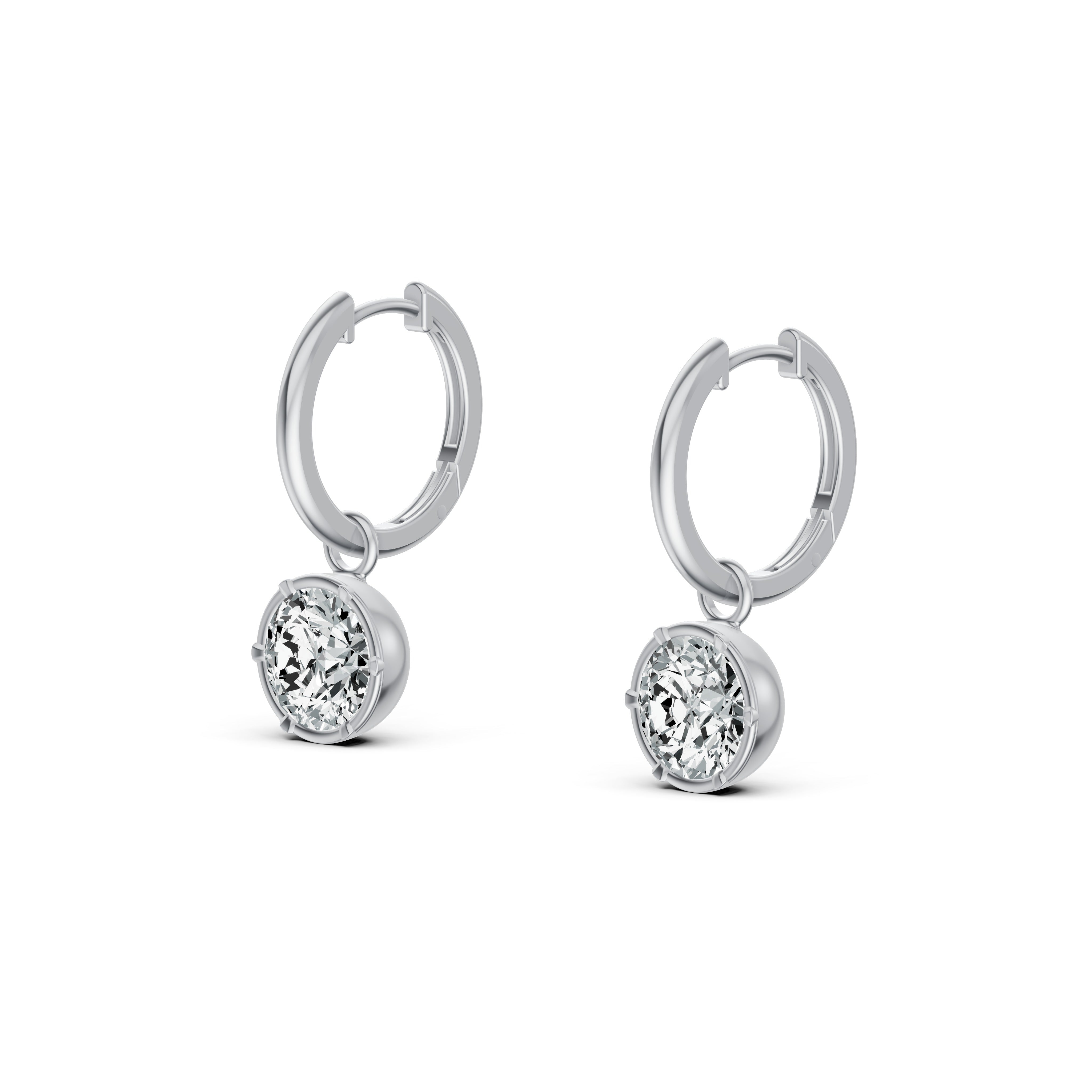 Timeless Solitaire Diamond Hoop Earrings