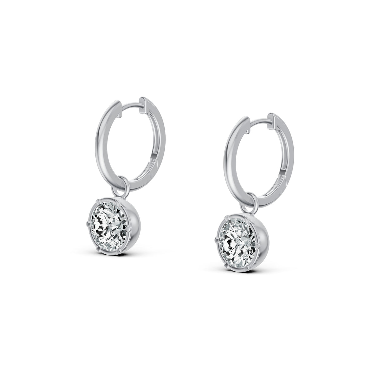 Timeless Solitaire Diamond Hoop Earrings