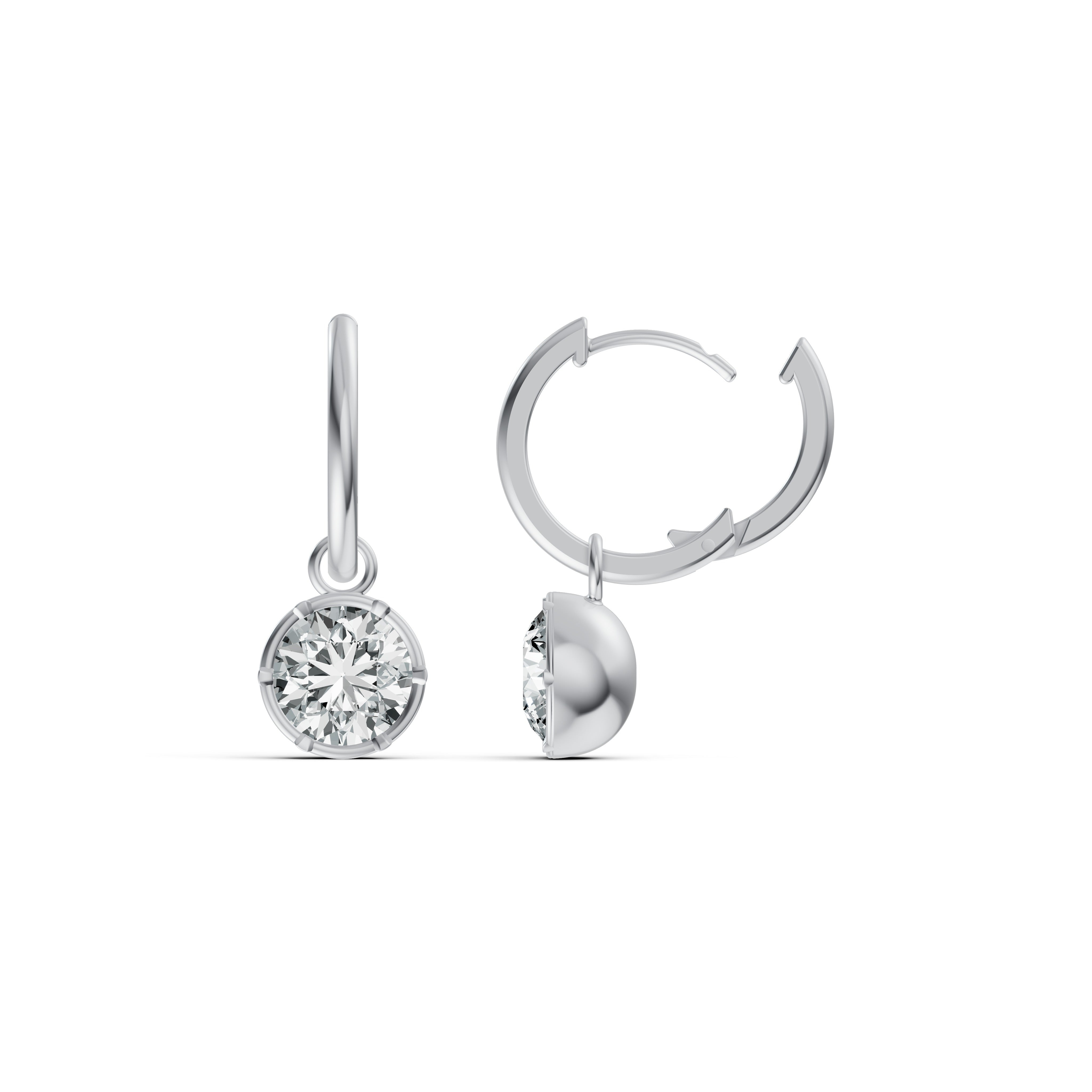 Timeless Solitaire Diamond Hoop Earrings