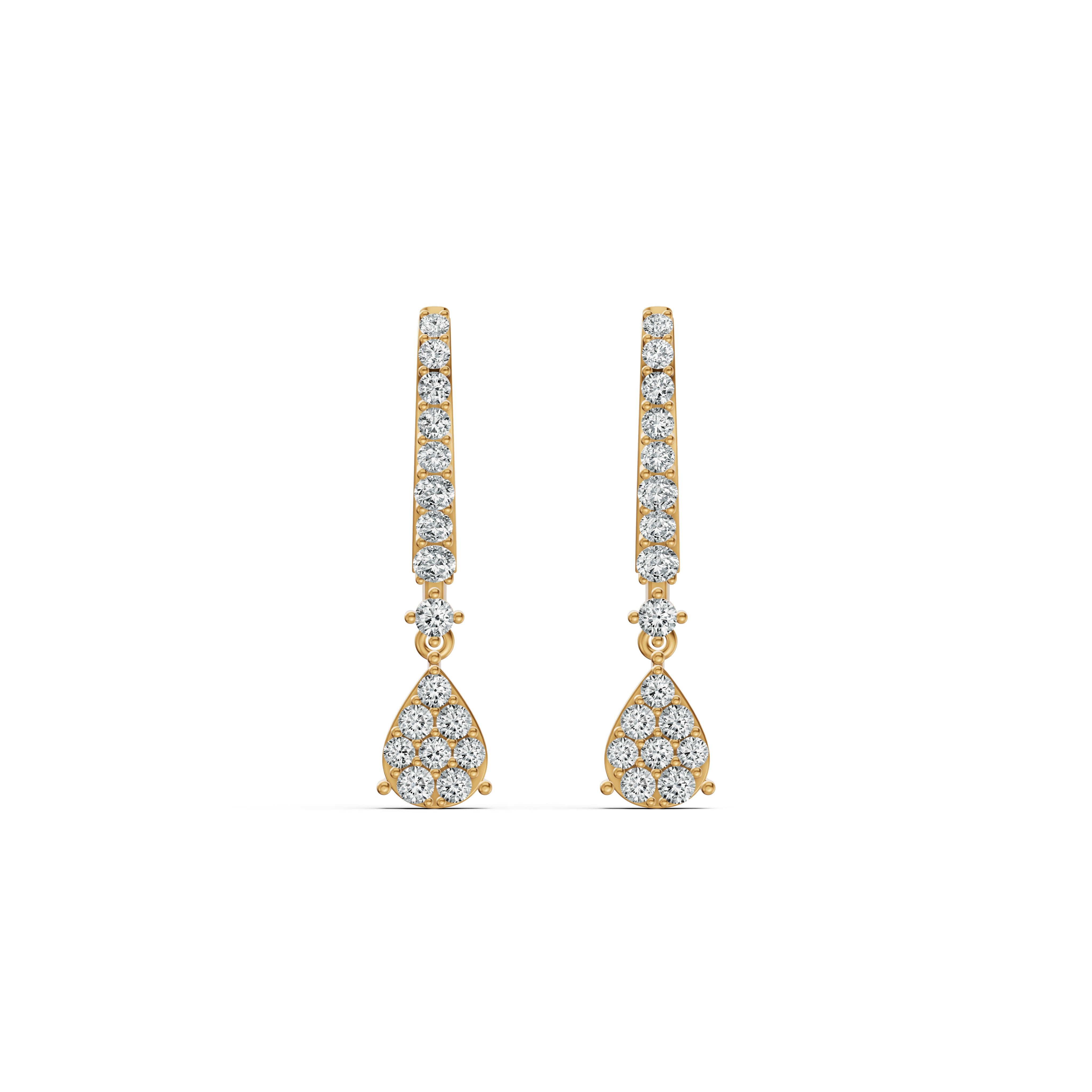 Teardrop Diamond Huggie Earrings