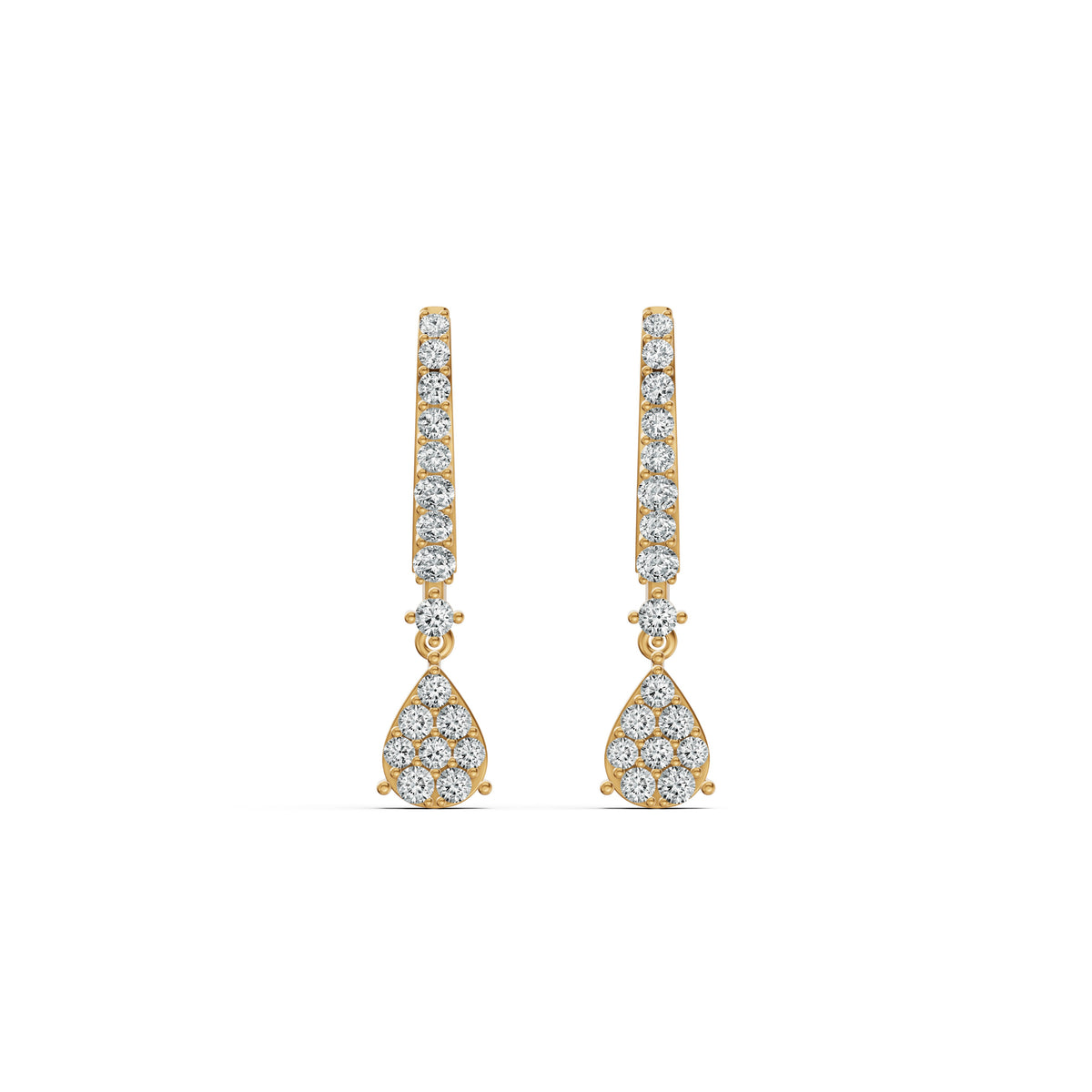 Teardrop Diamond Huggie Earrings