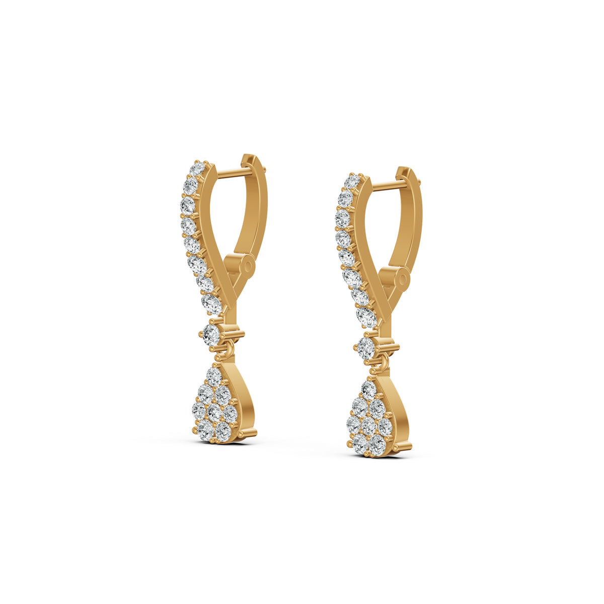 Teardrop Diamond Huggie Earrings