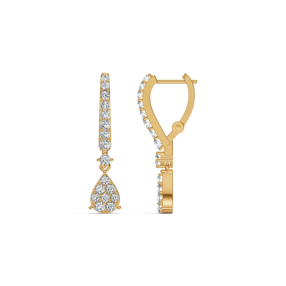 Teardrop Diamond Huggie Earrings