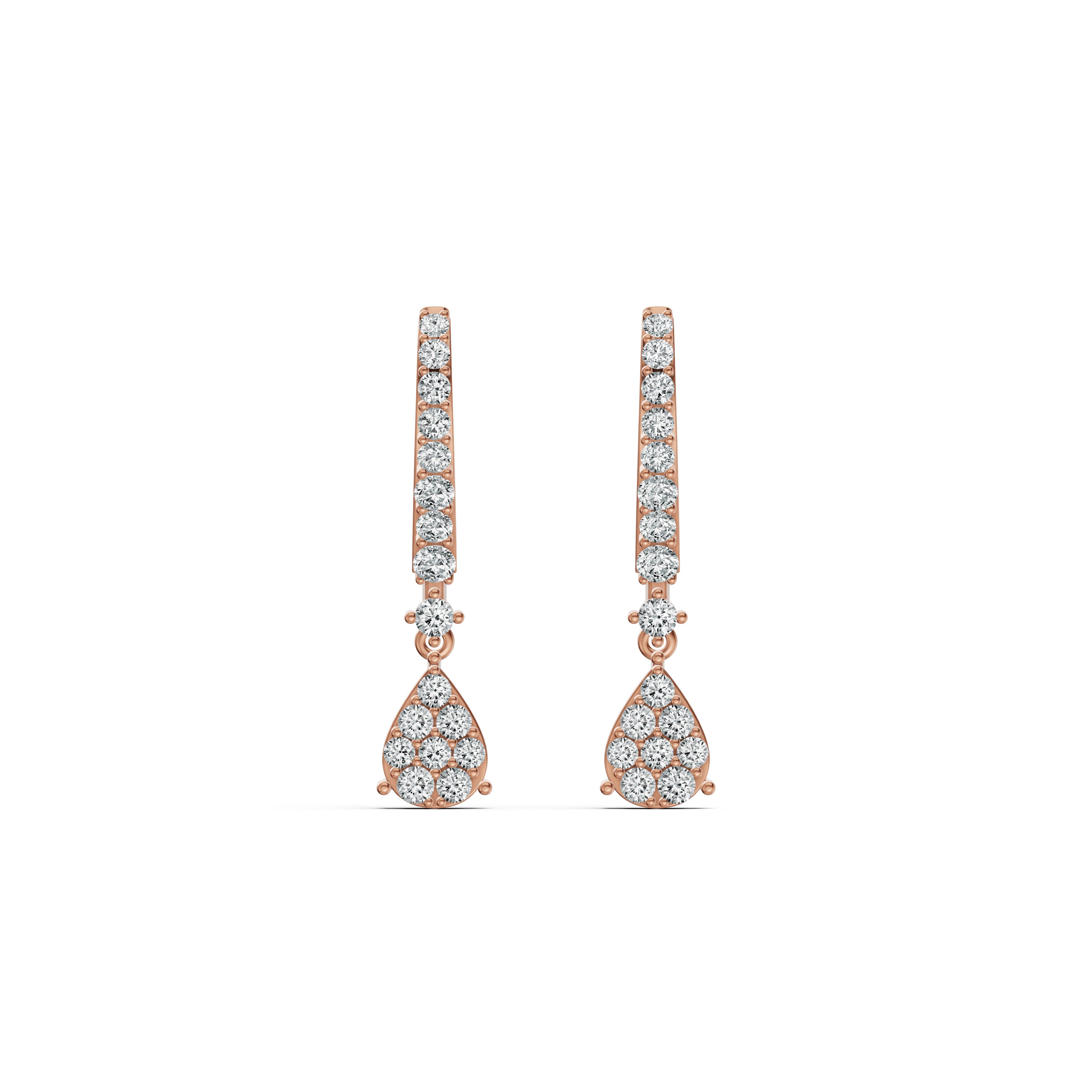 Teardrop Diamond Huggie Earrings