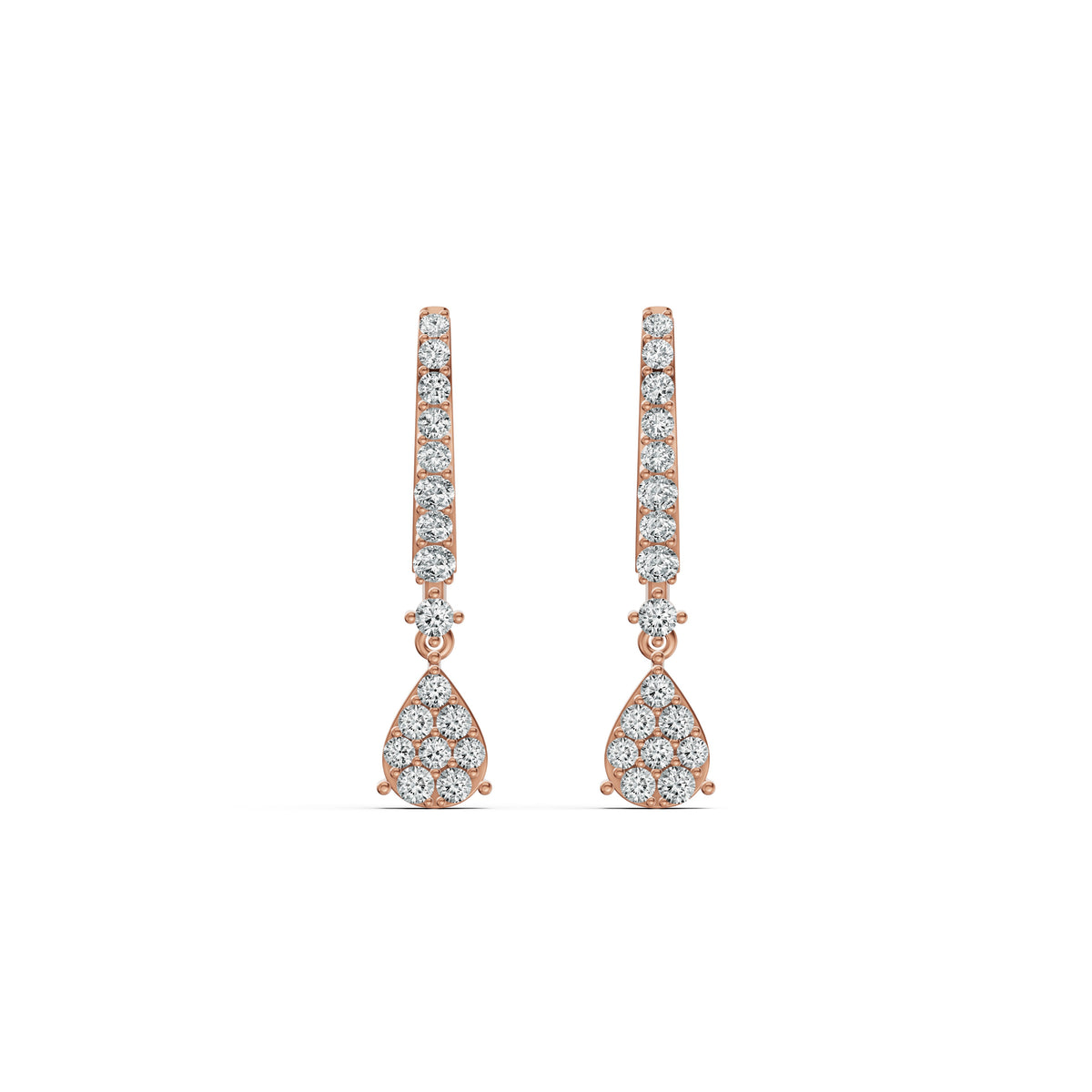 Teardrop Diamond Huggie Earrings