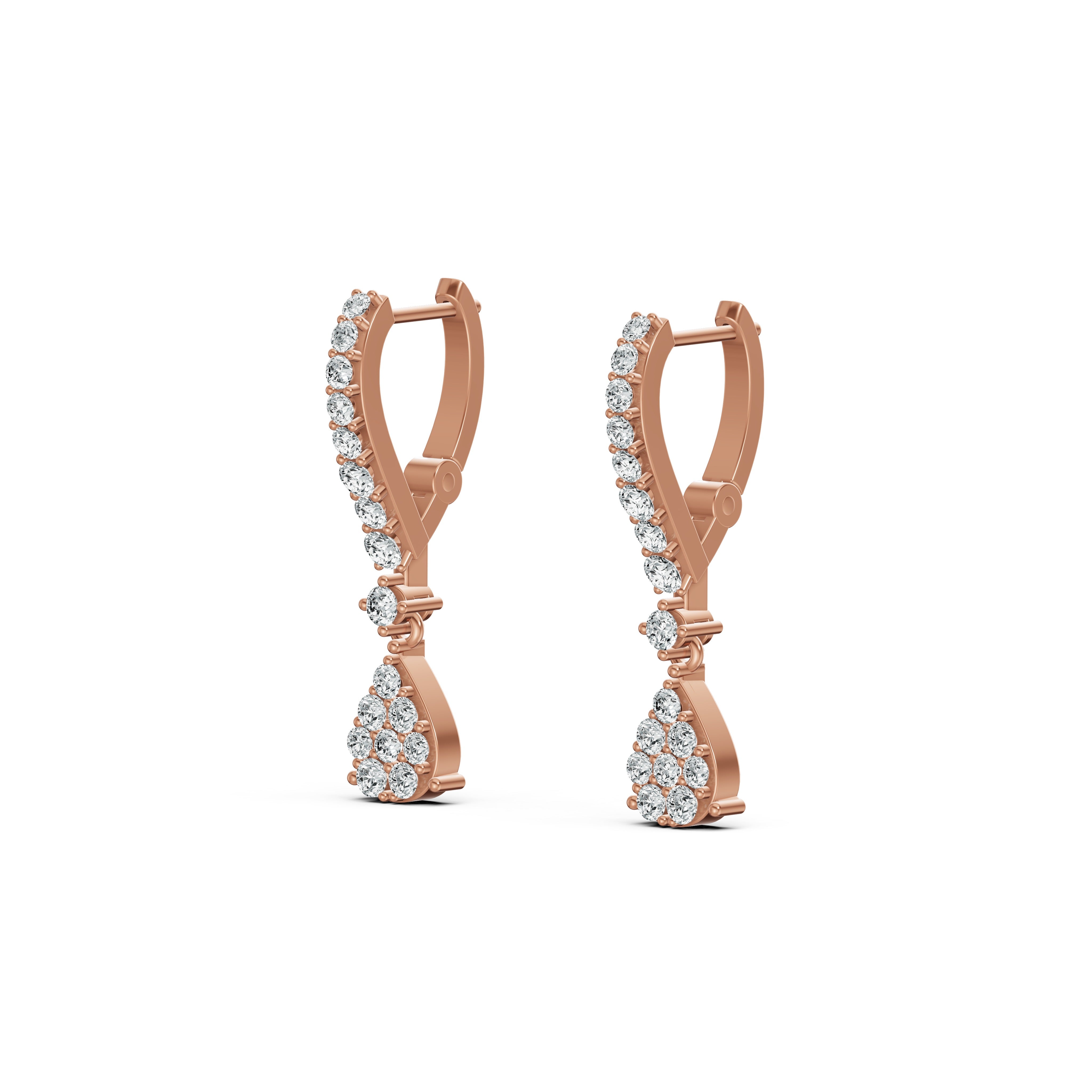 Teardrop Diamond Huggie Earrings