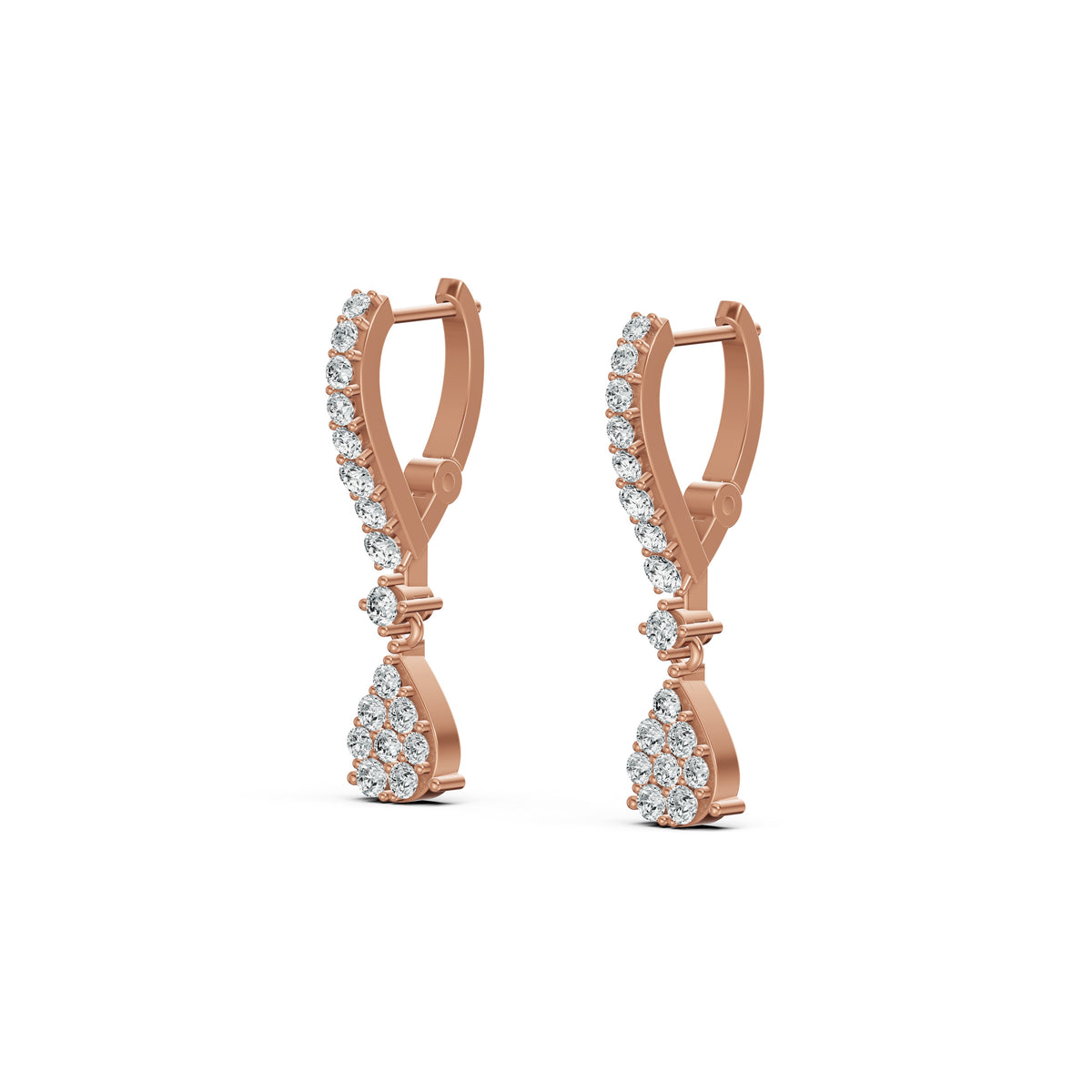 Teardrop Diamond Huggie Earrings
