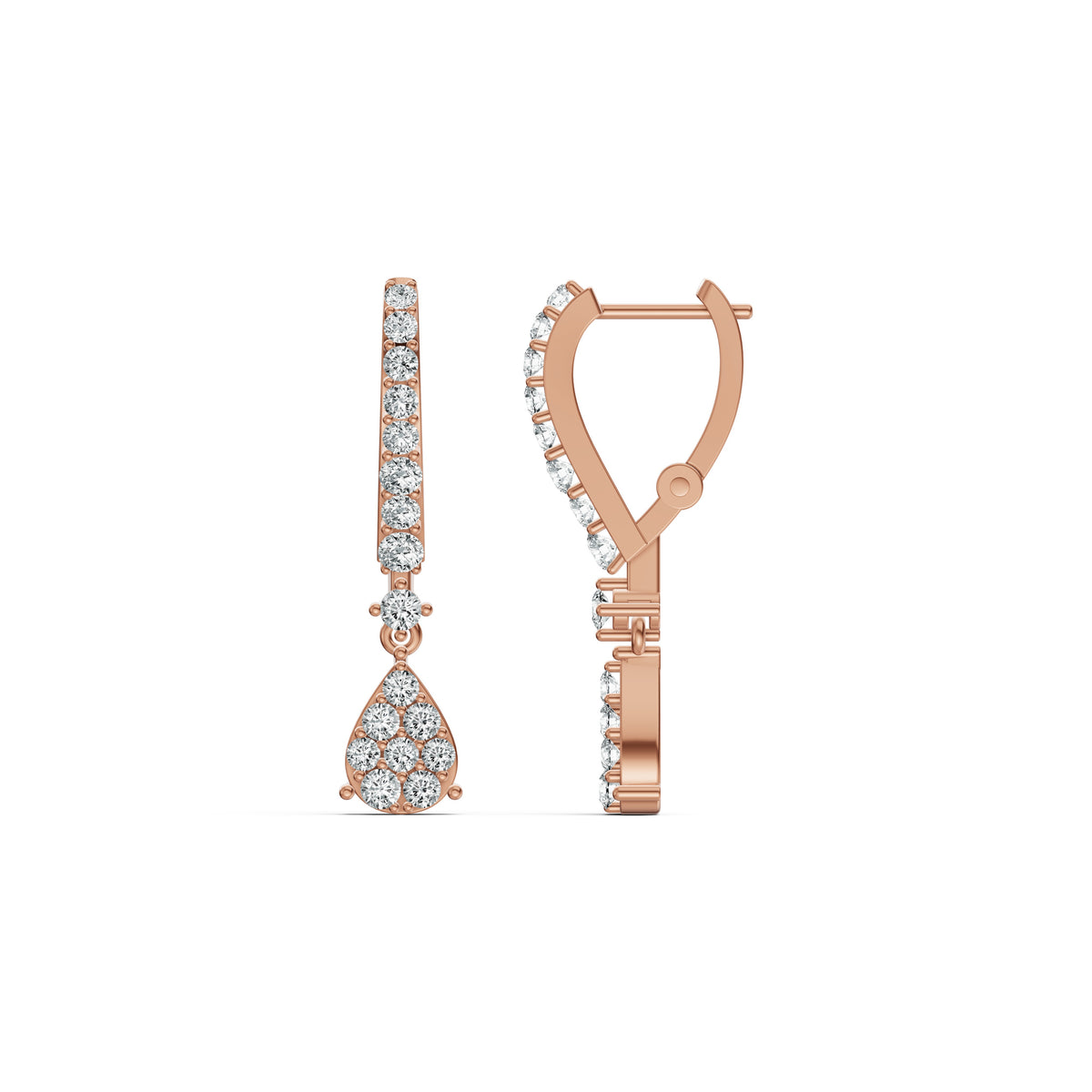Teardrop Diamond Huggie Earrings