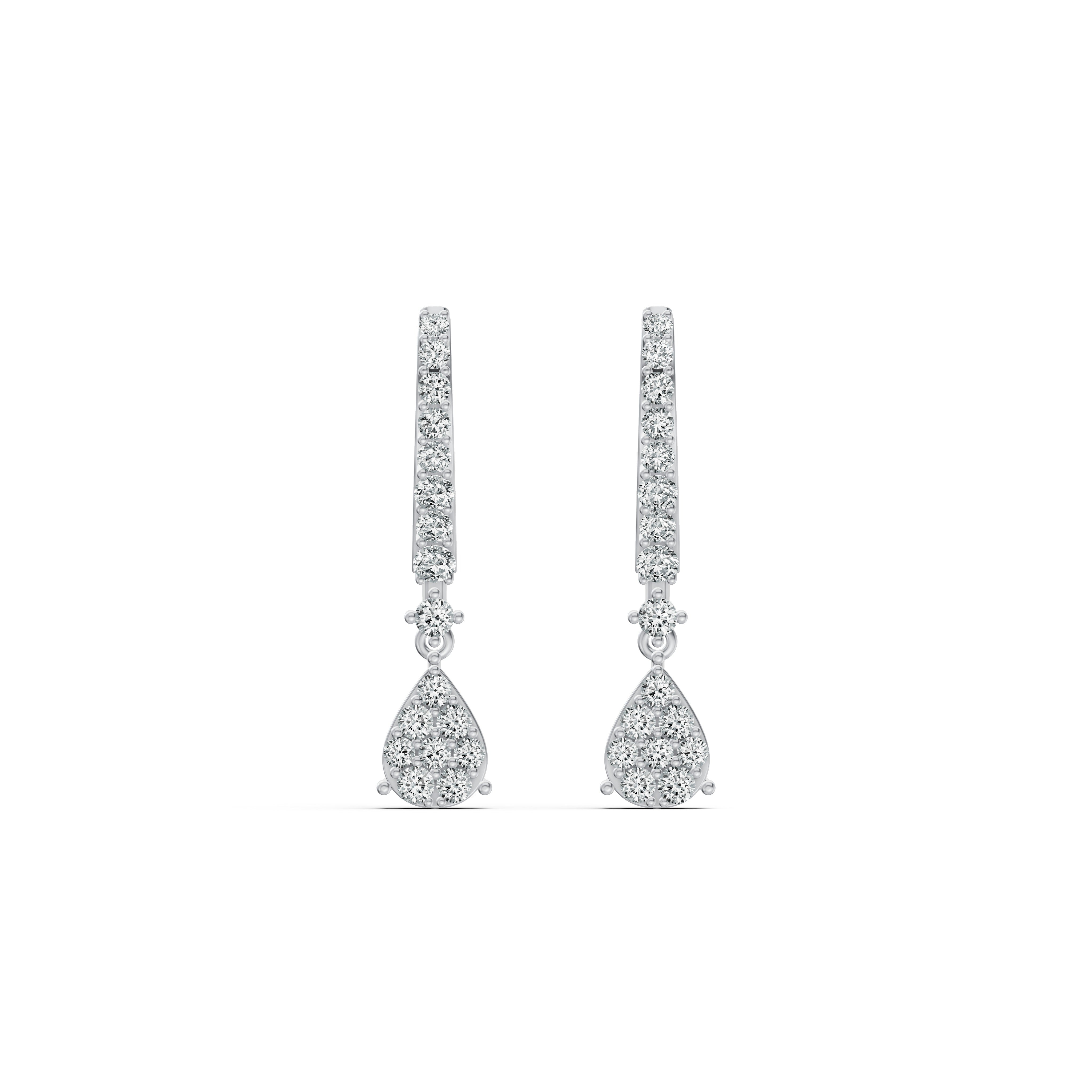 Teardrop Diamond Huggie Earrings