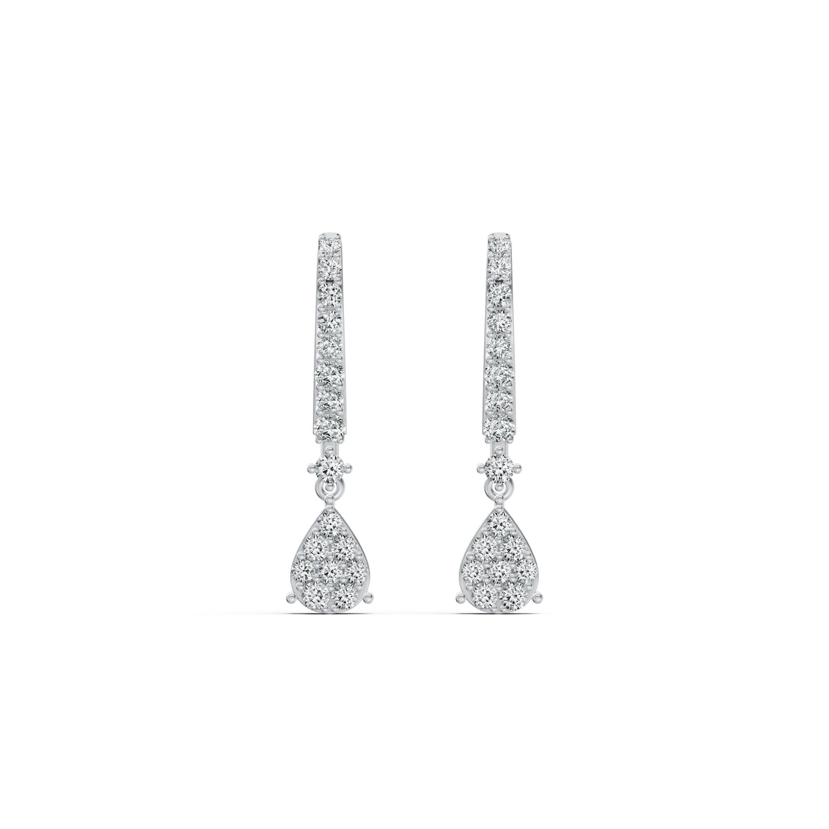 Teardrop Diamond Huggie Earrings