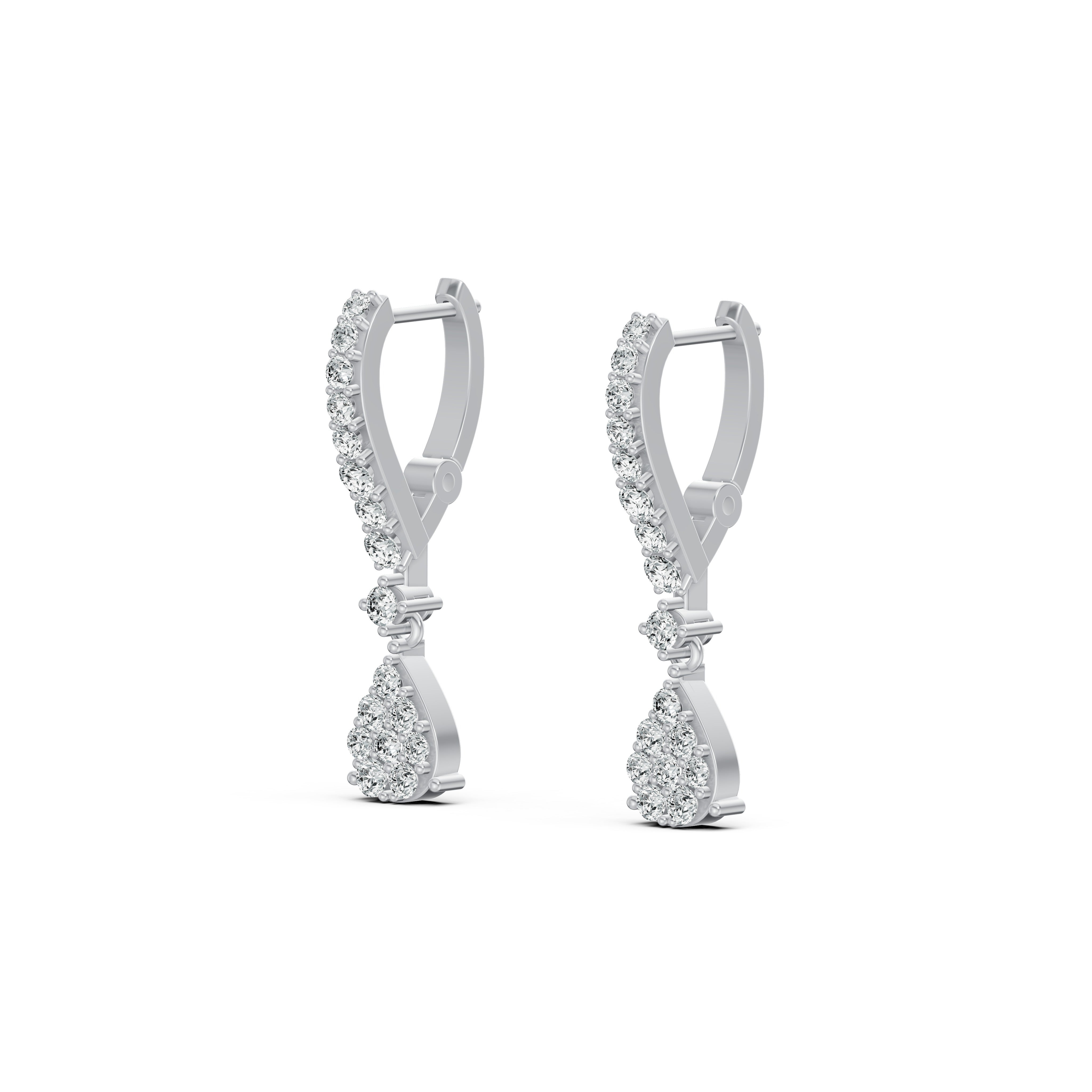 Teardrop Diamond Huggie Earrings