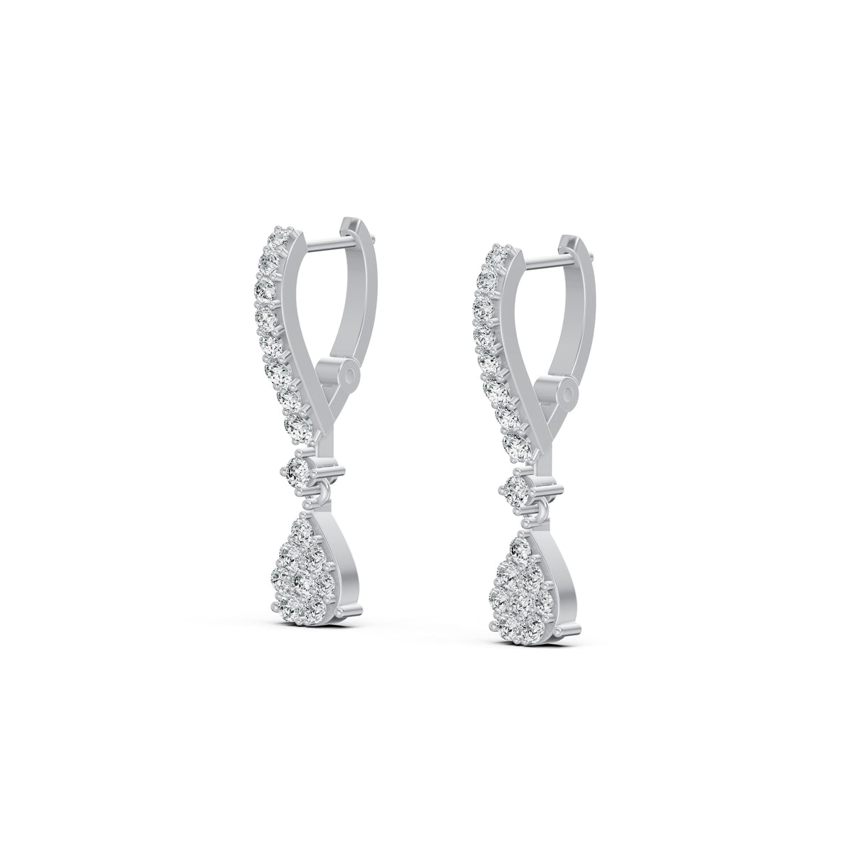 Teardrop Diamond Huggie Earrings