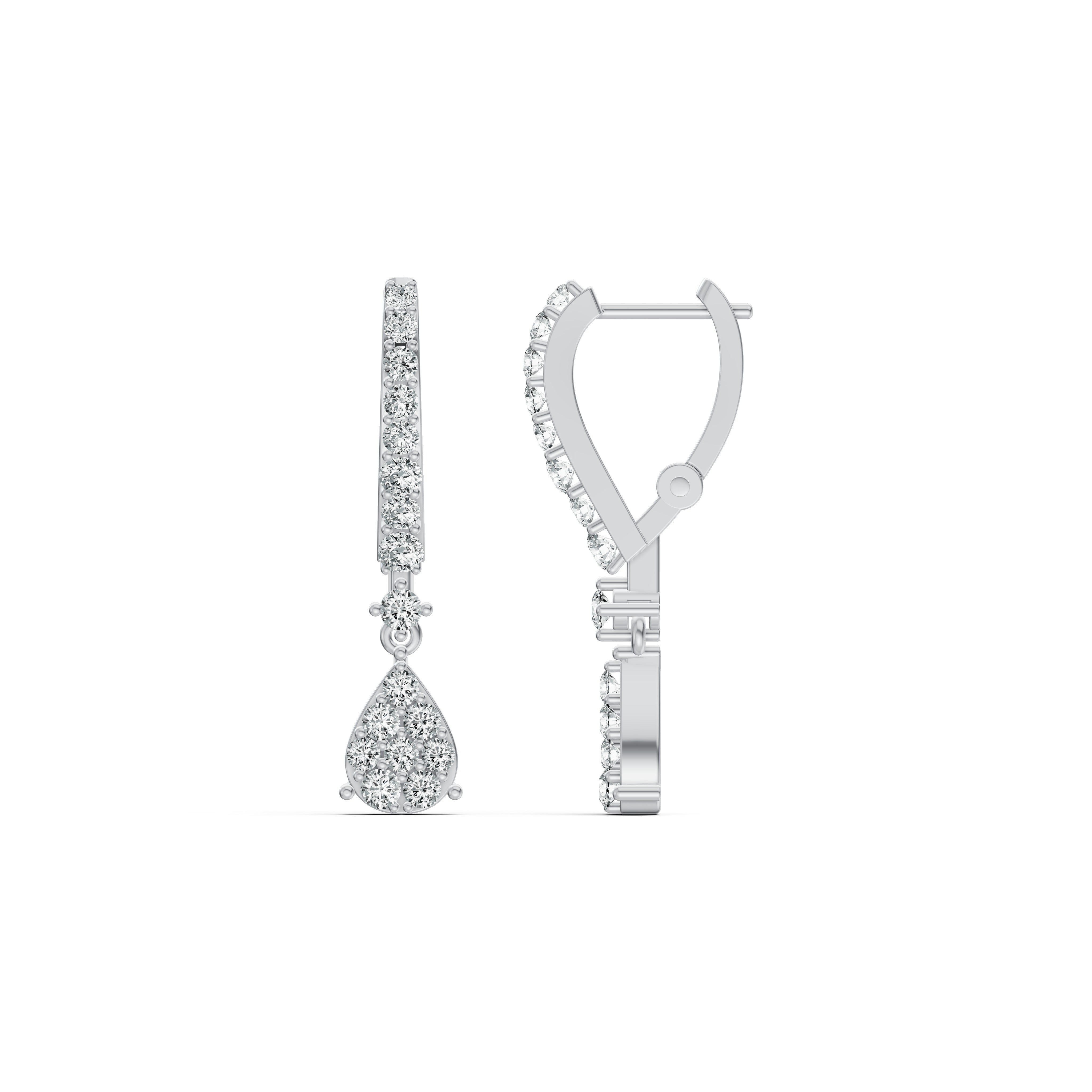 Teardrop Diamond Huggie Earrings