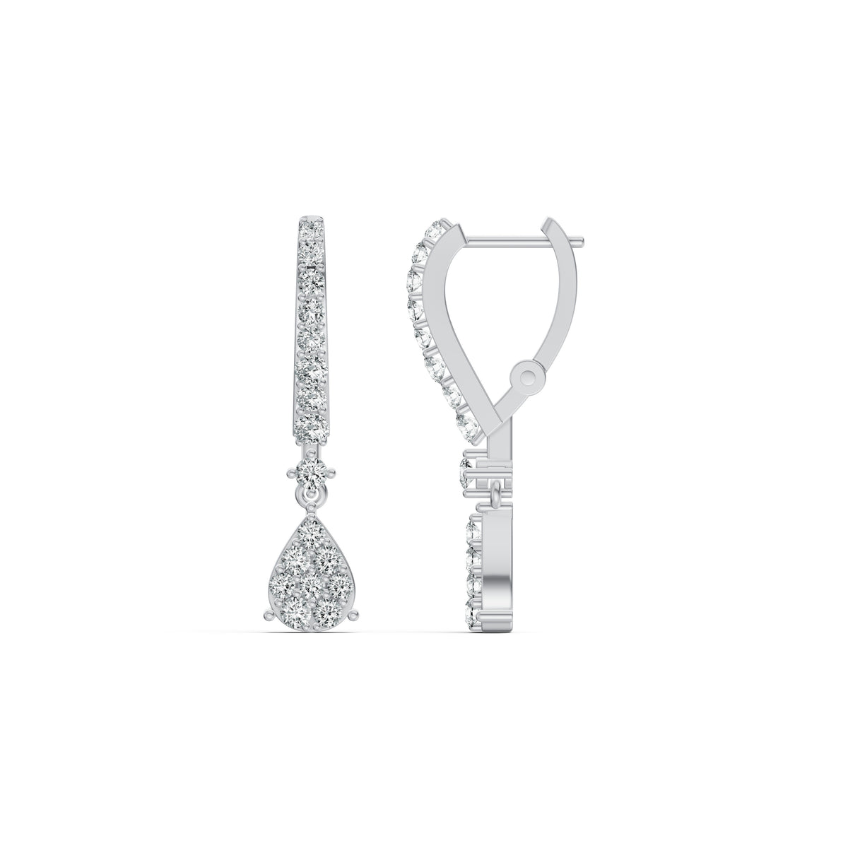 Teardrop Diamond Huggie Earrings