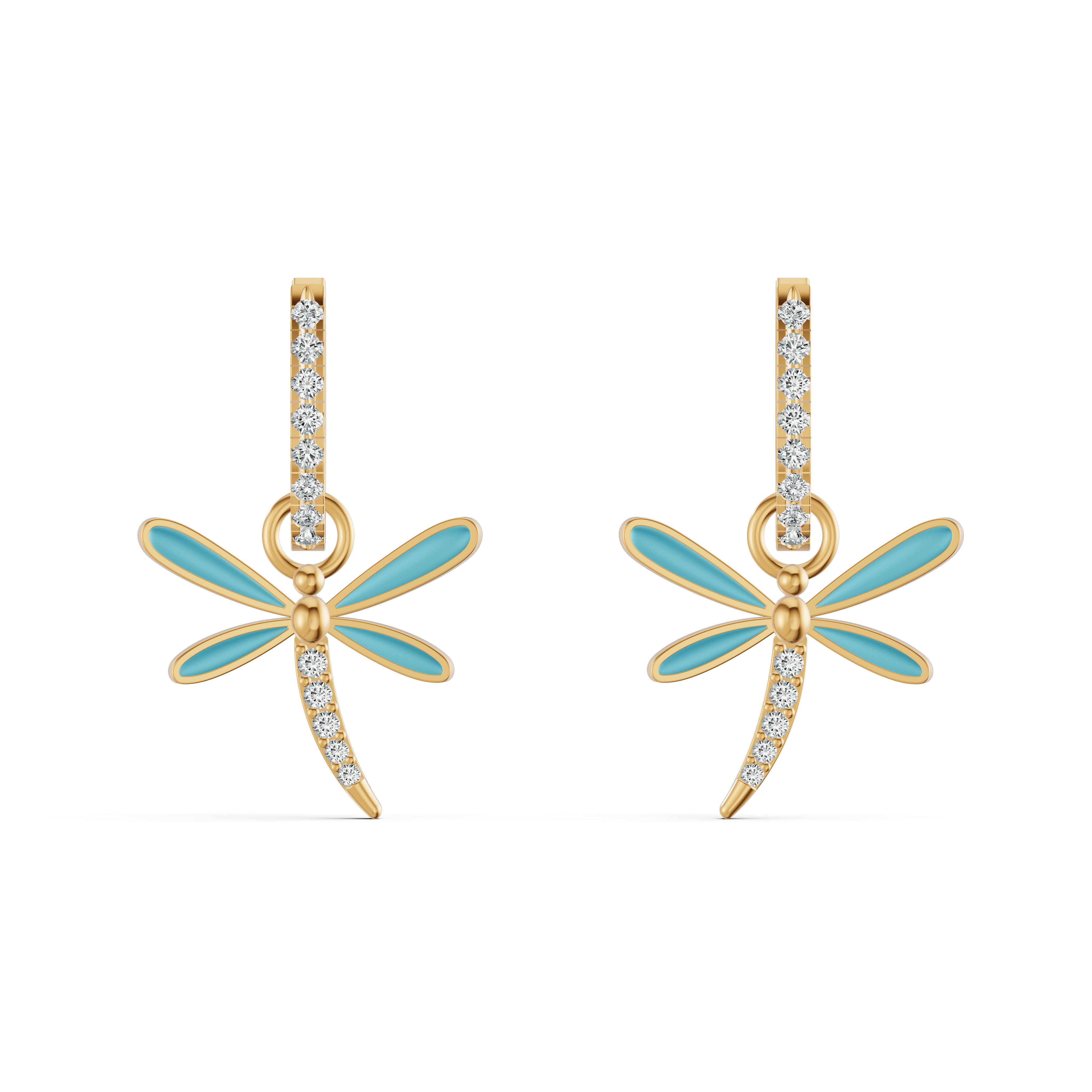 Detachable Dragonfly Diamond Earrings