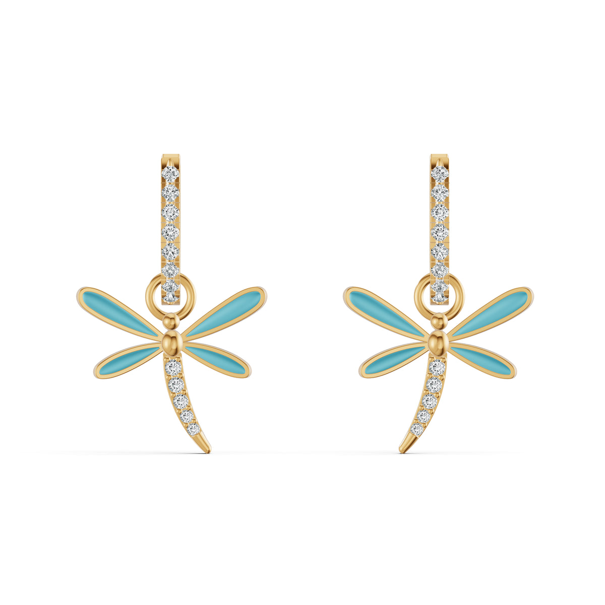 Detachable Dragonfly Diamond Earrings