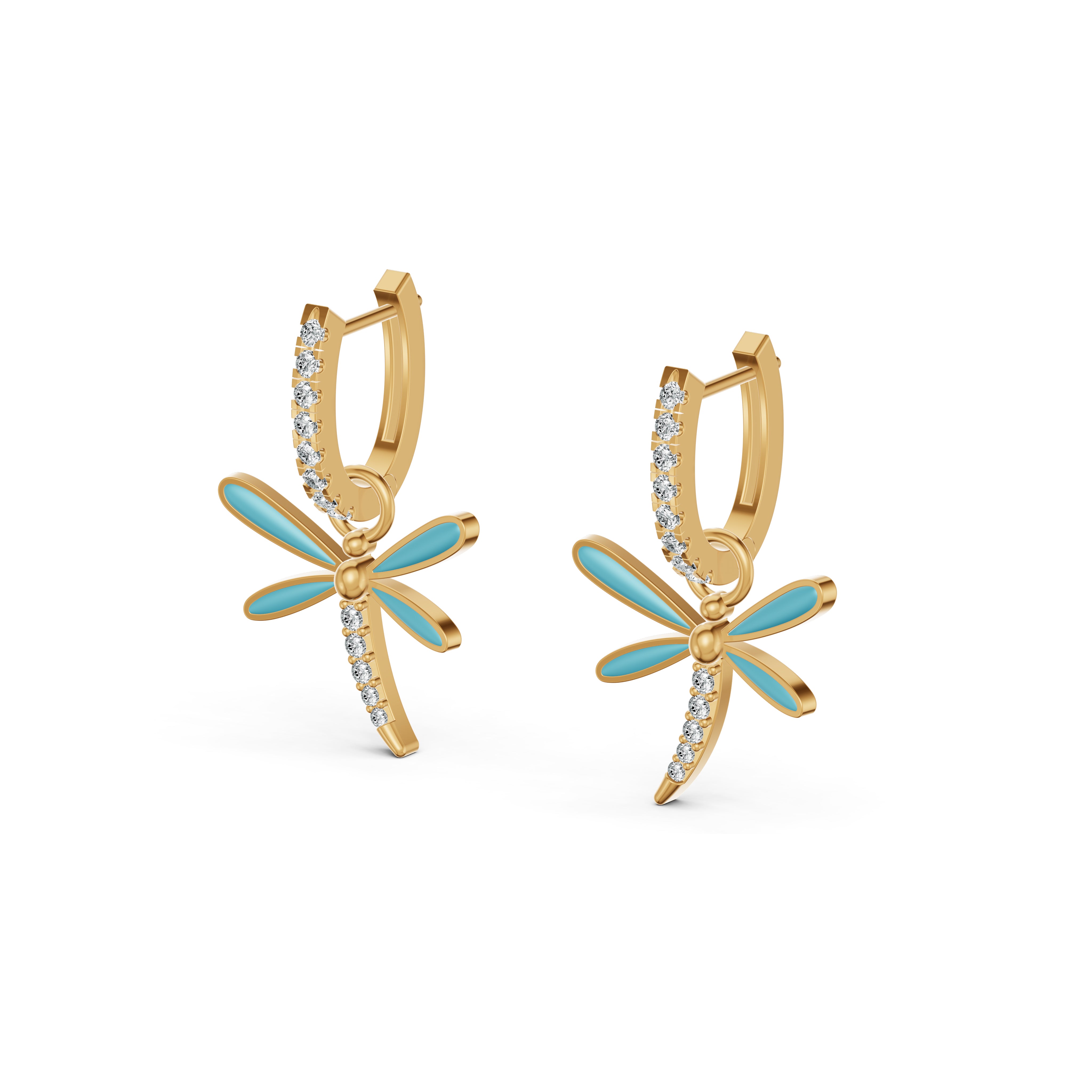 Detachable Dragonfly Diamond Earrings