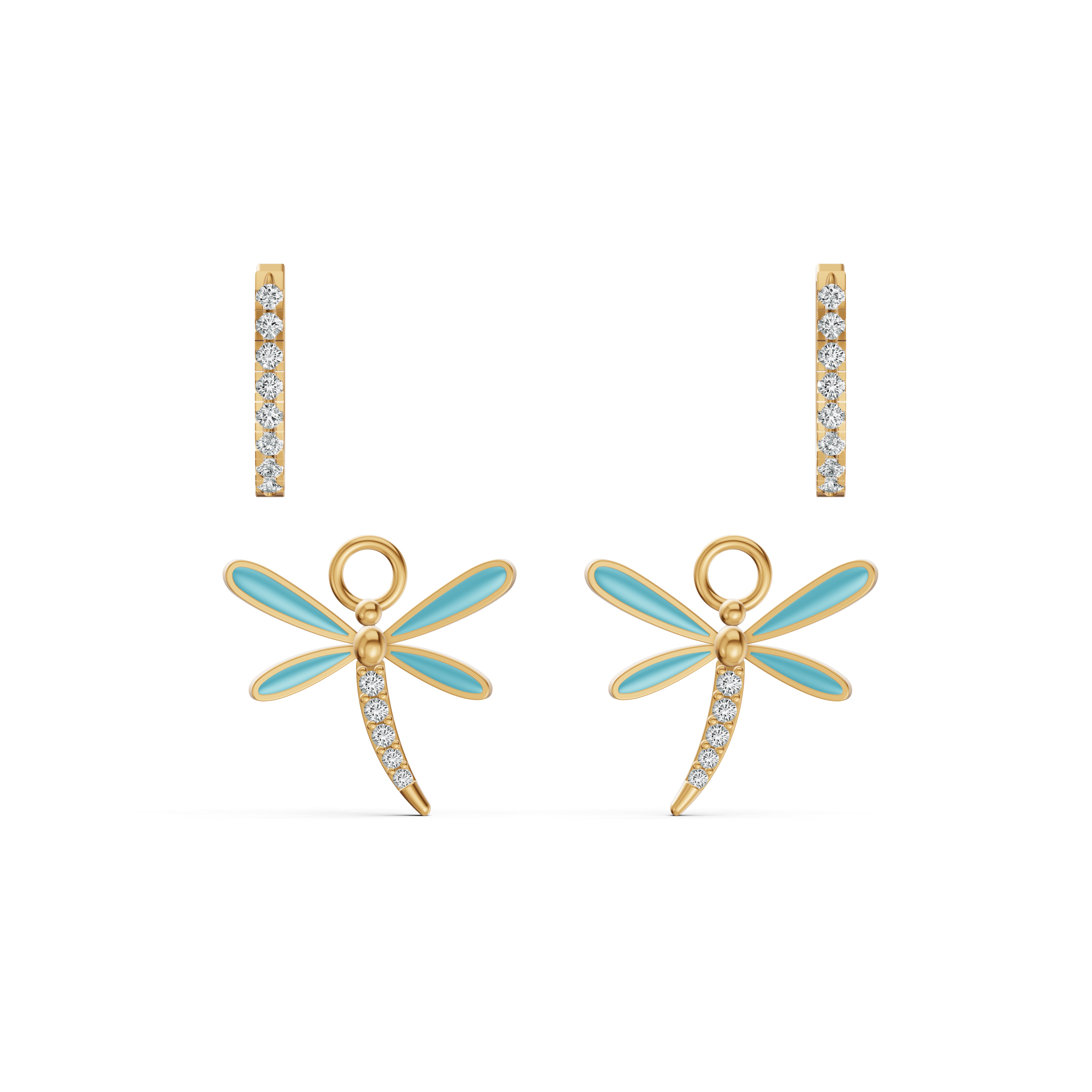 Detachable Dragonfly Diamond Earrings