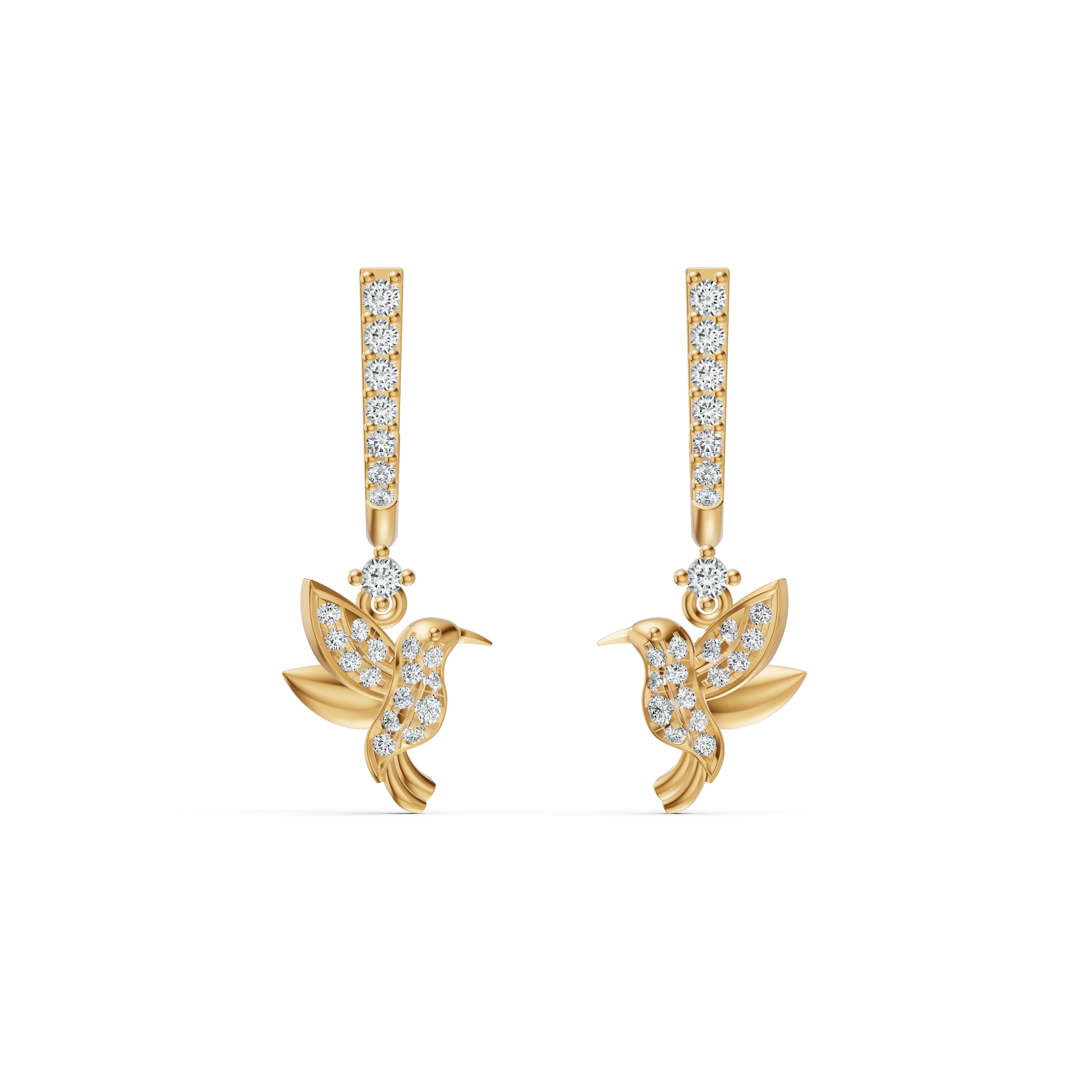 Sparkling Hummingbird Diamond Earrings