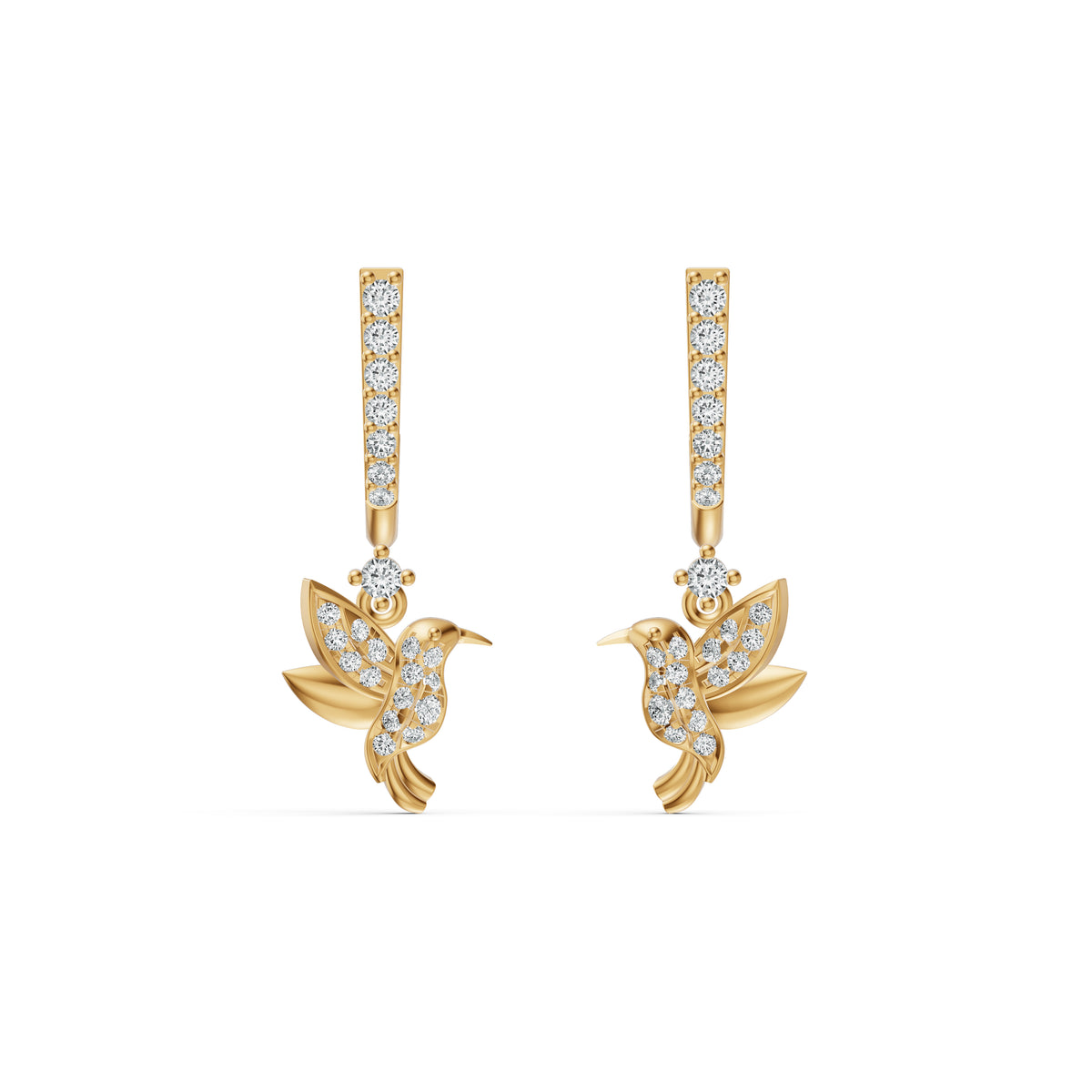 Sparkling Hummingbird Diamond Earrings