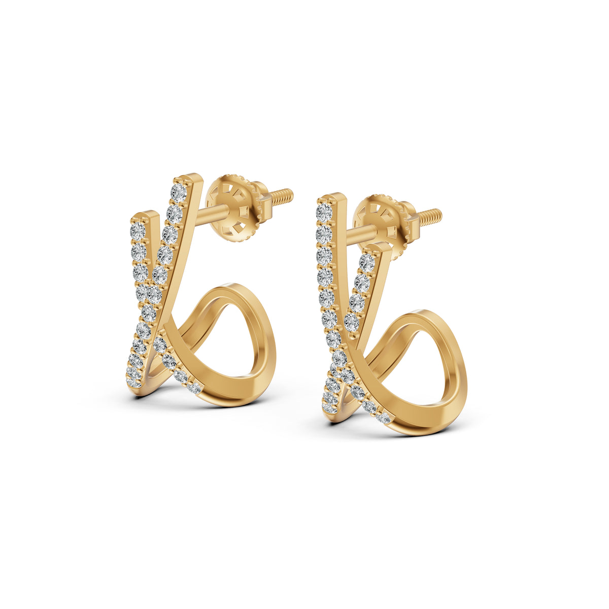 Crisscross Loop Diamond Earrings