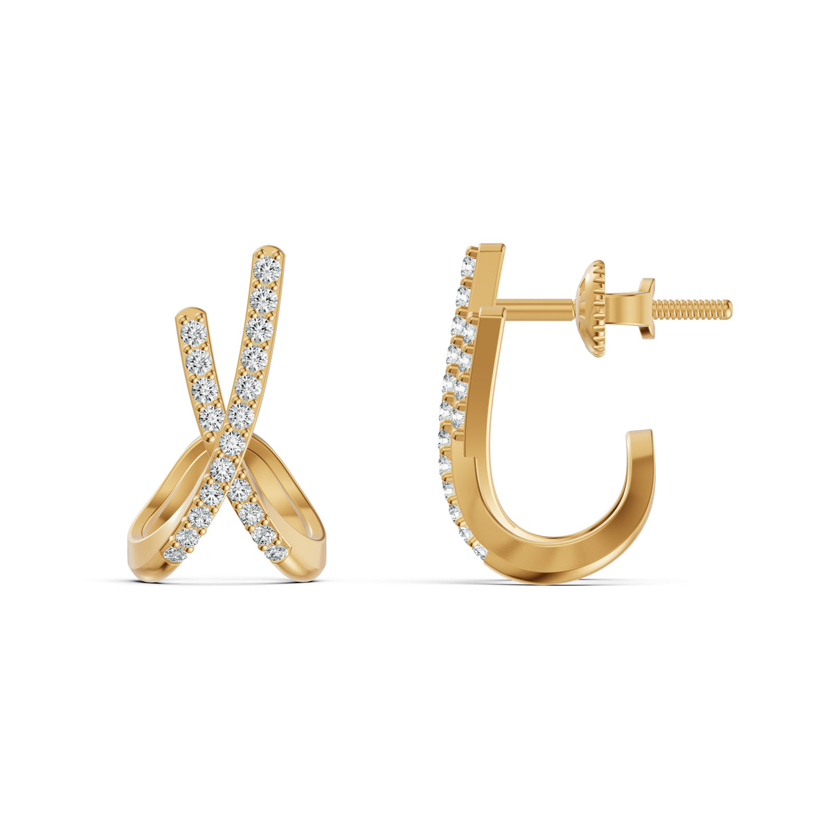 Crisscross Loop Diamond Earrings