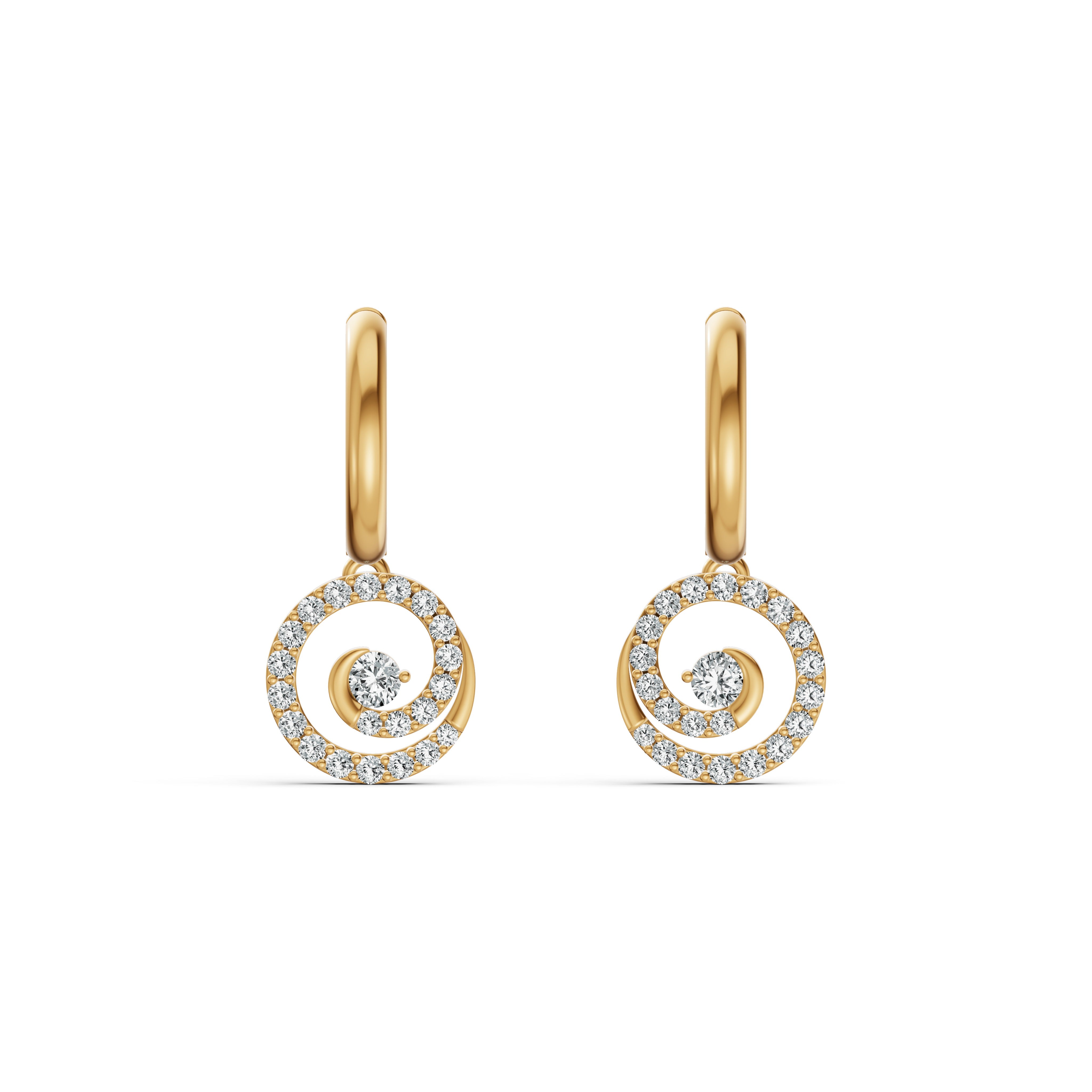 Encircled Orbit Diamond Stud Earrings