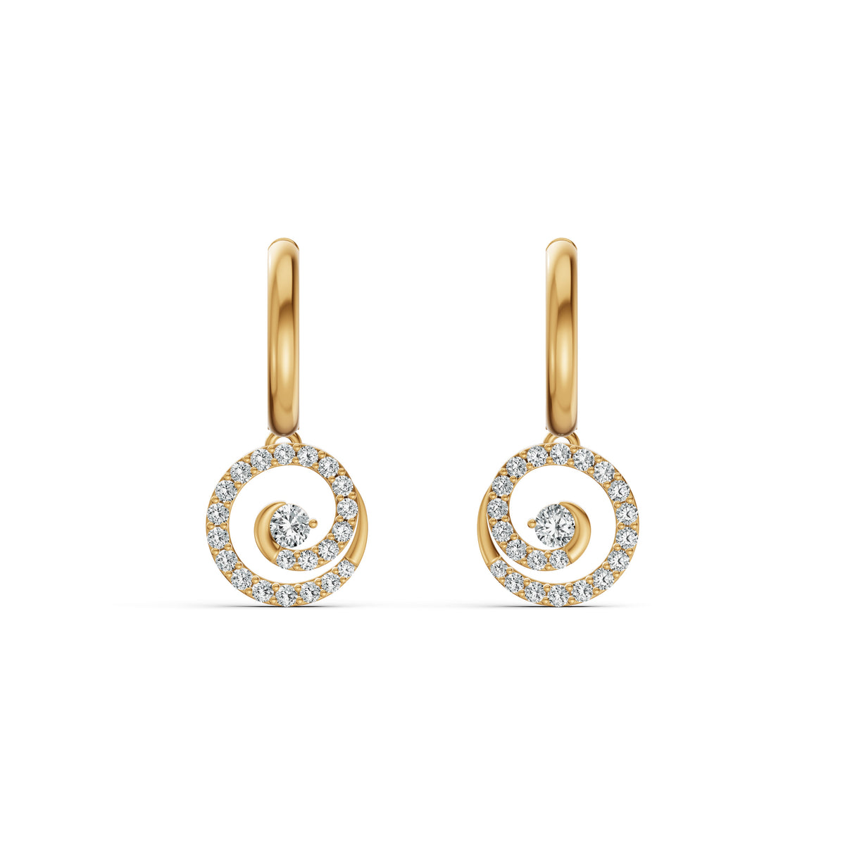 Encircled Orbit Diamond Stud Earrings