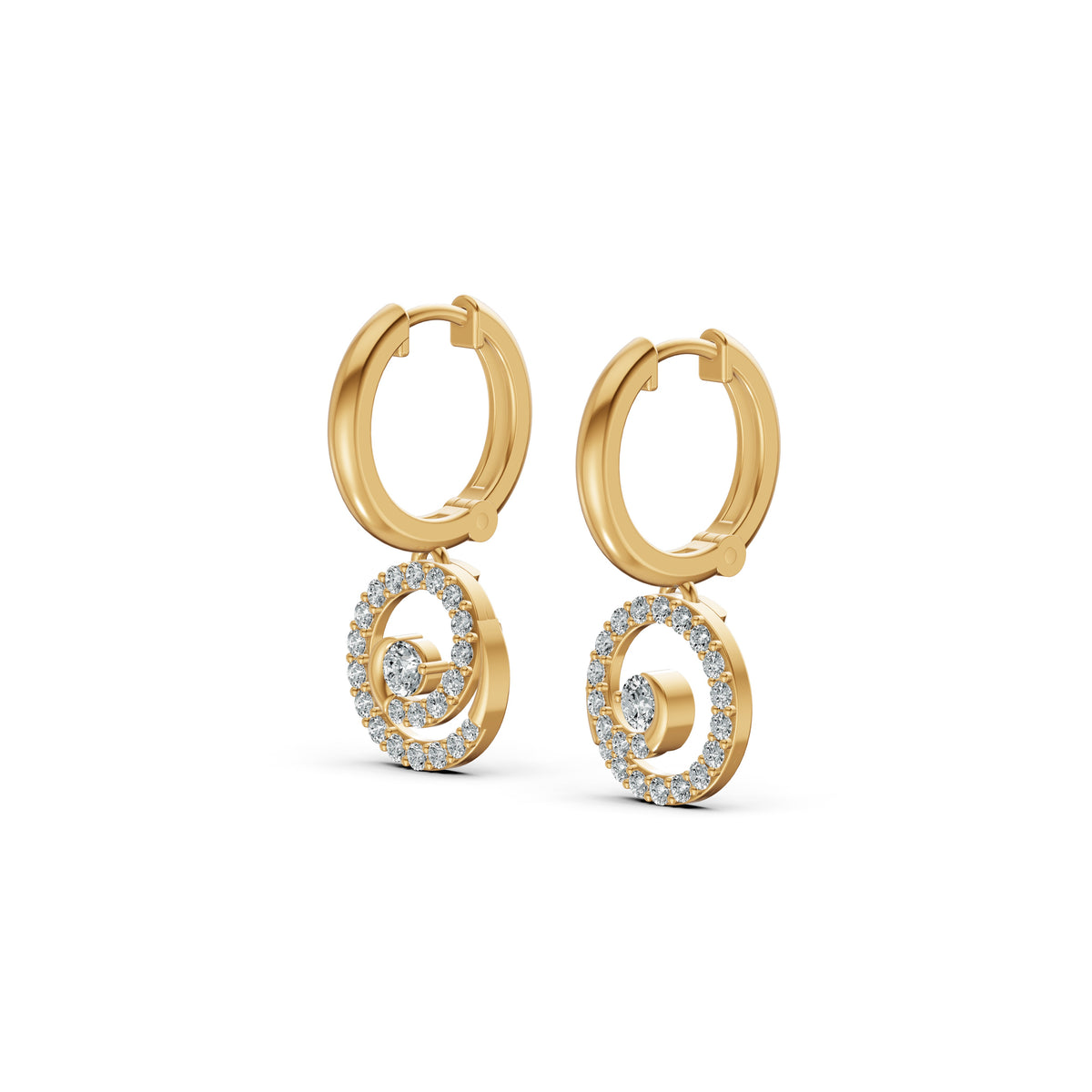 Encircled Orbit Diamond Stud Earrings